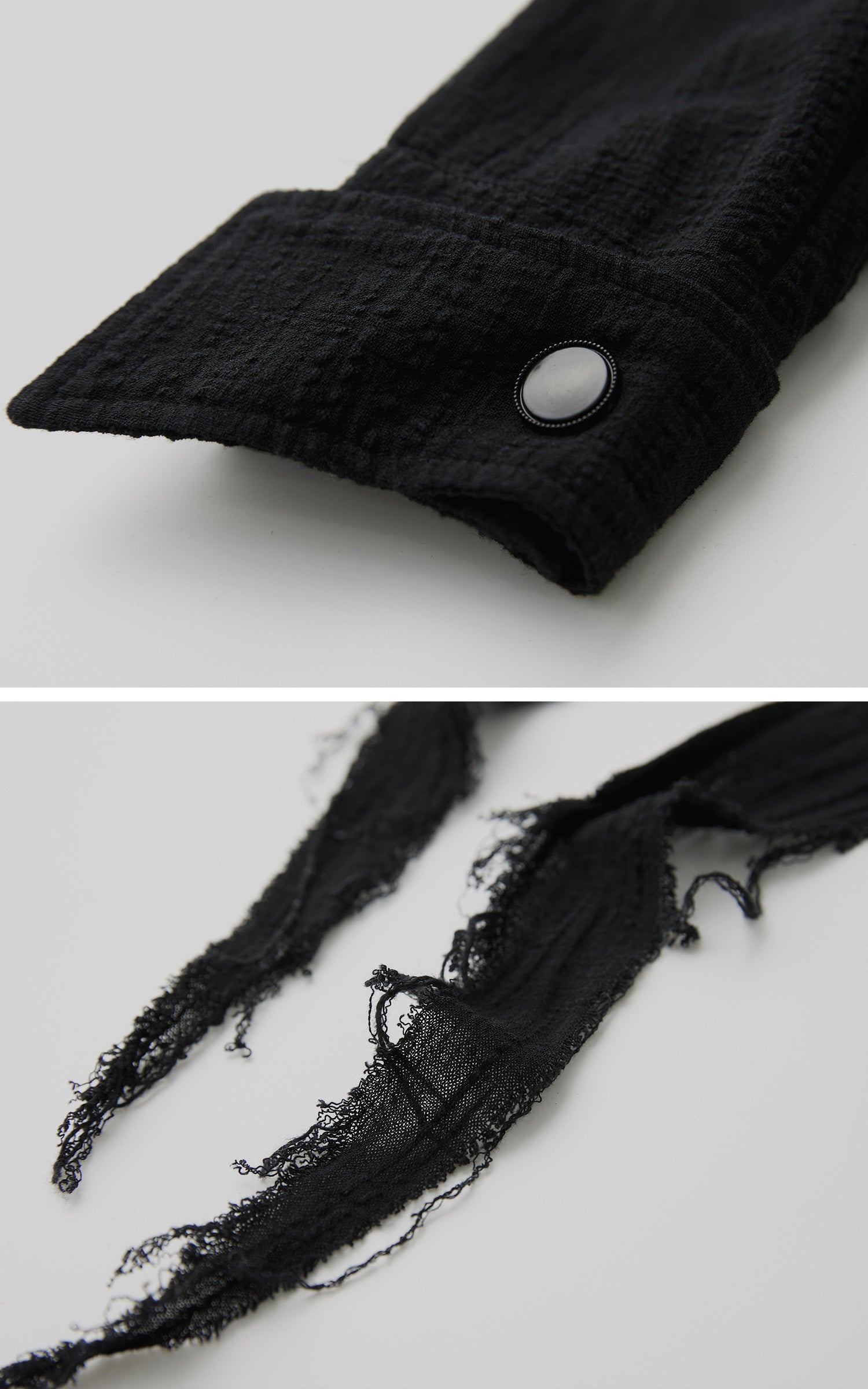 INDULGE Deconstructed Fray-Edge Sculpted Shirt