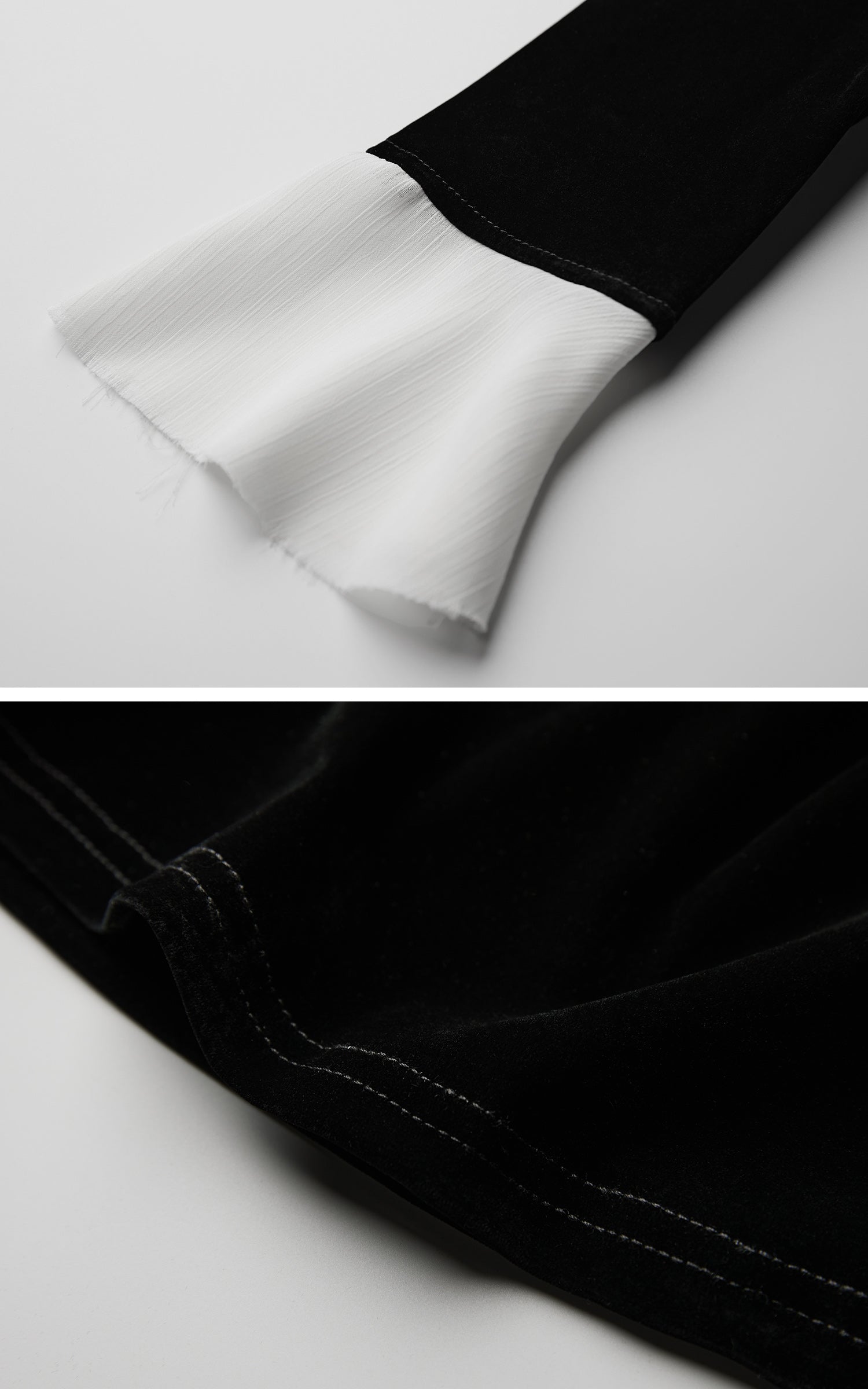 INDULGE Split Cuff Wrap Blouse with Contrast Trim