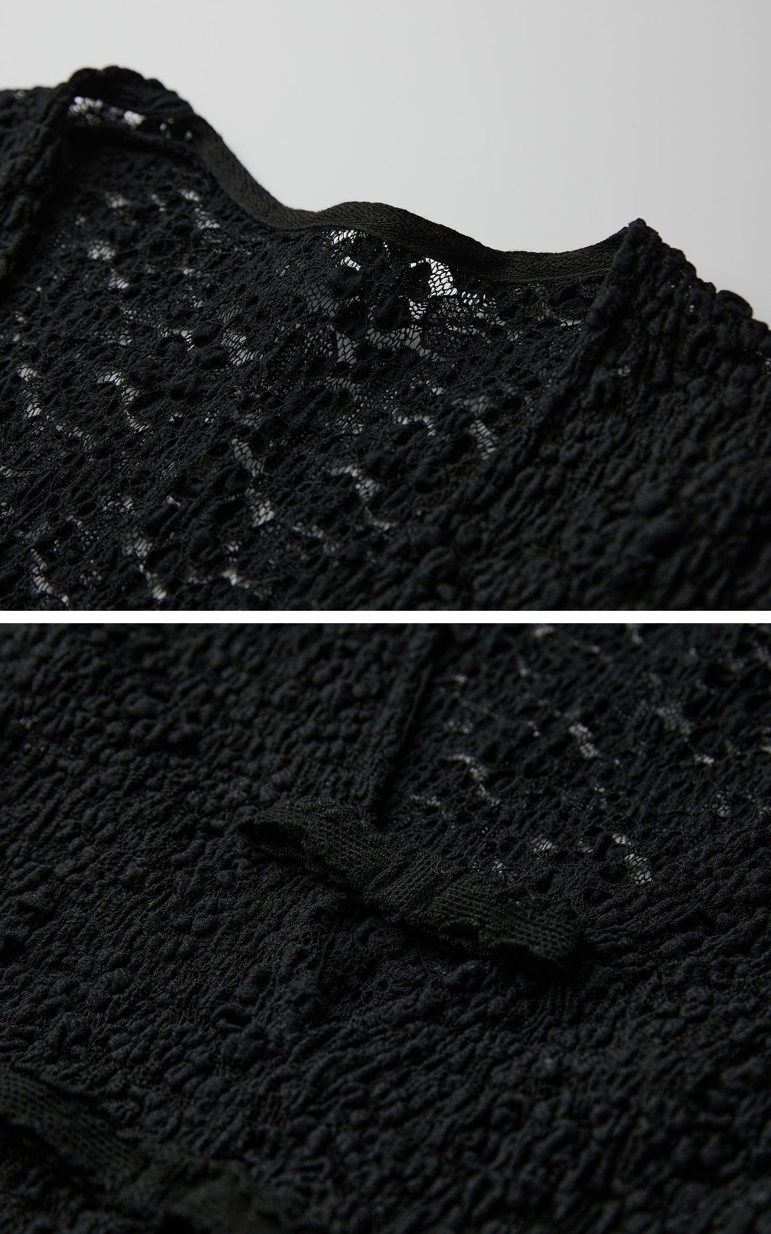 INDULGE Ruched Lace Knit Top with Cutout and Thumbhole Sleeves
