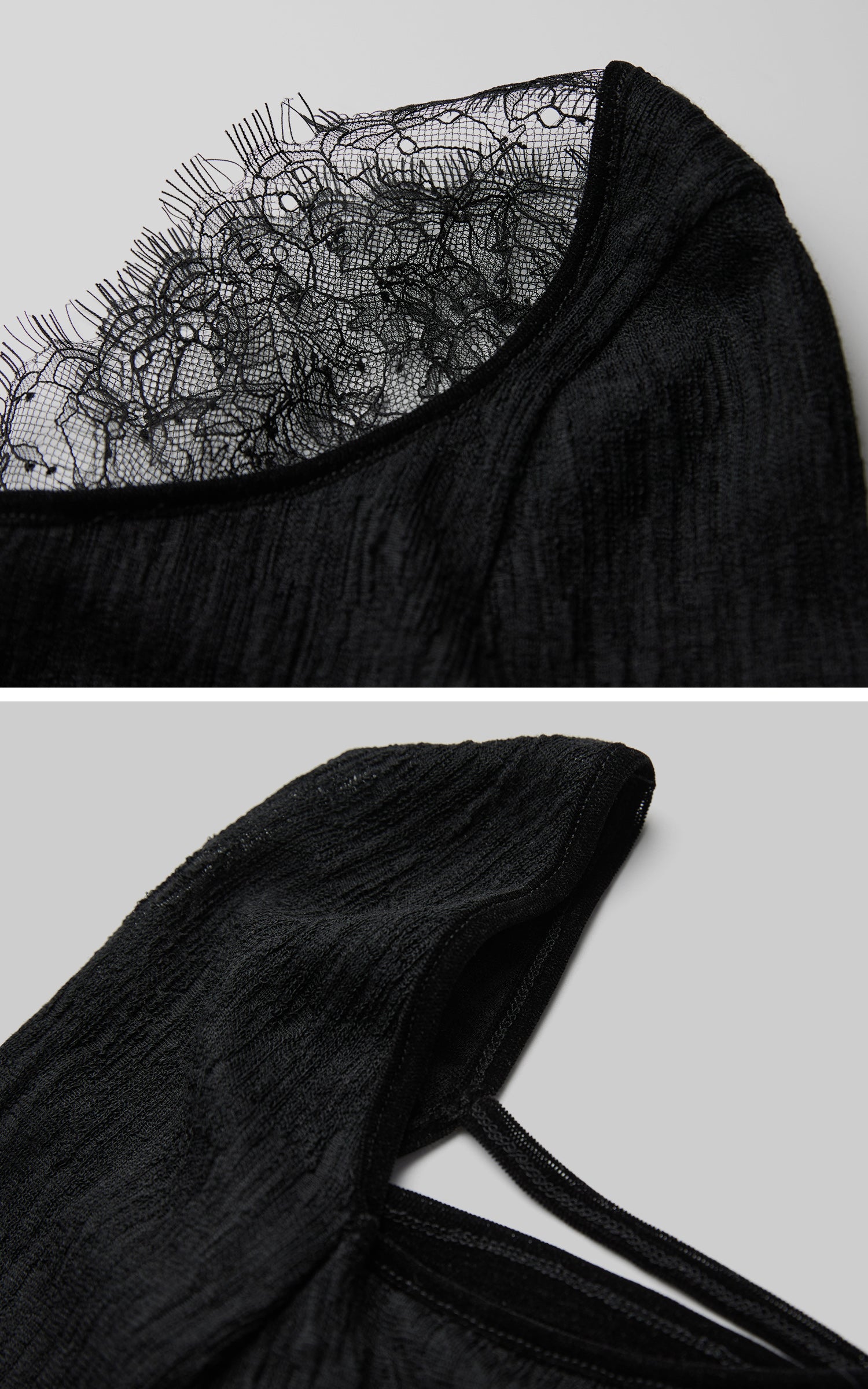 INDULGE Cutout Lace Detail Long Sleeve Top
