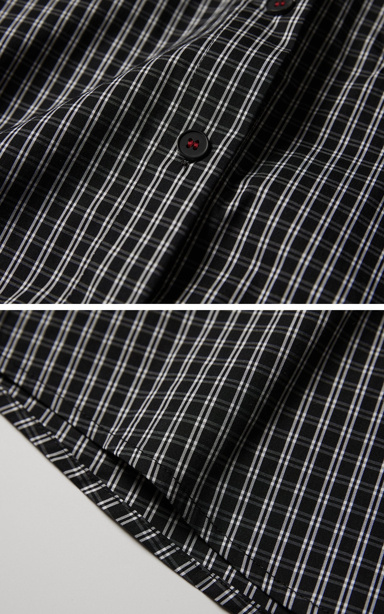 INDULGE Oversized Contrast Cuff Checked Shirt