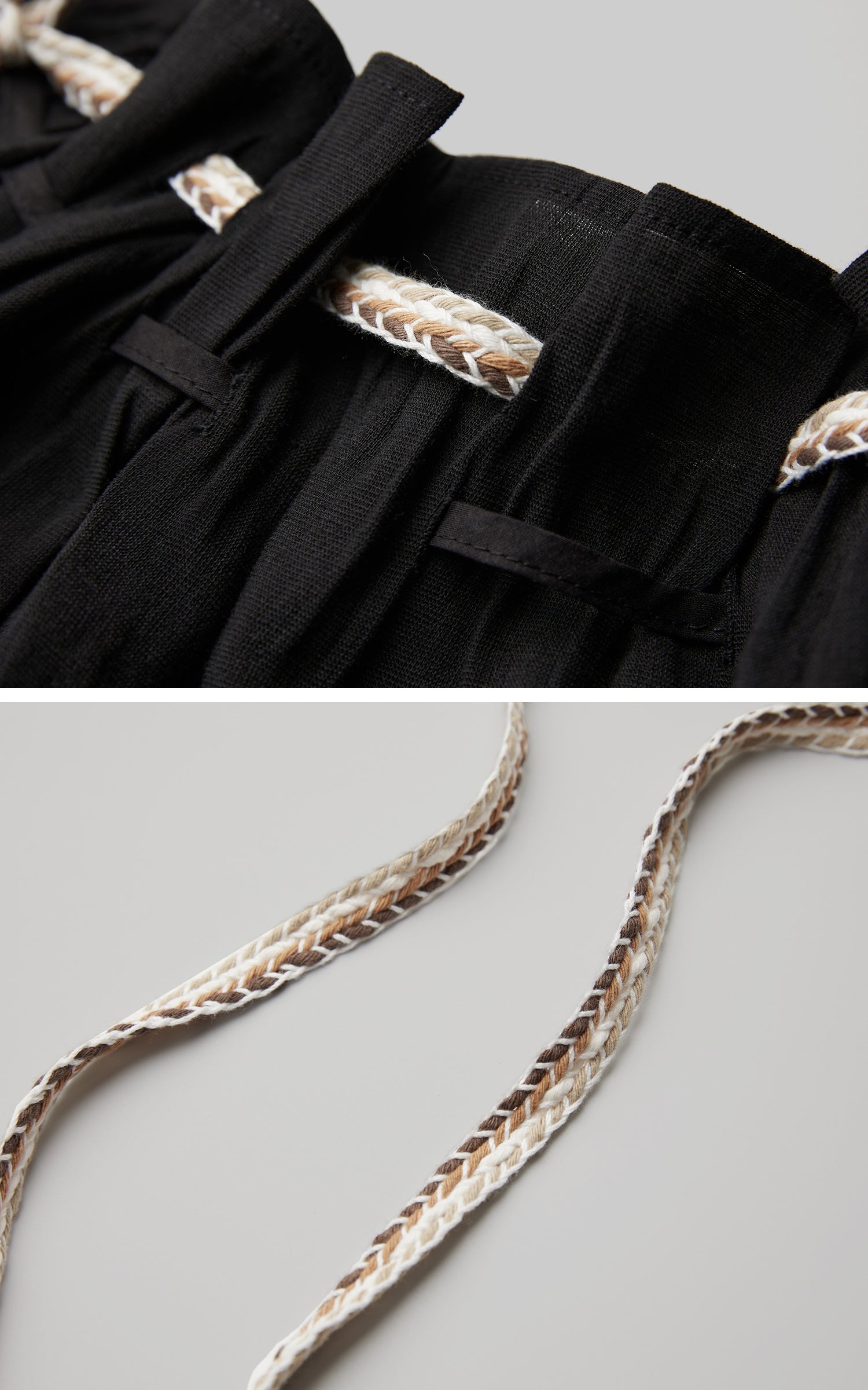 INDULGE Braided Rope Drawstring Strap Top