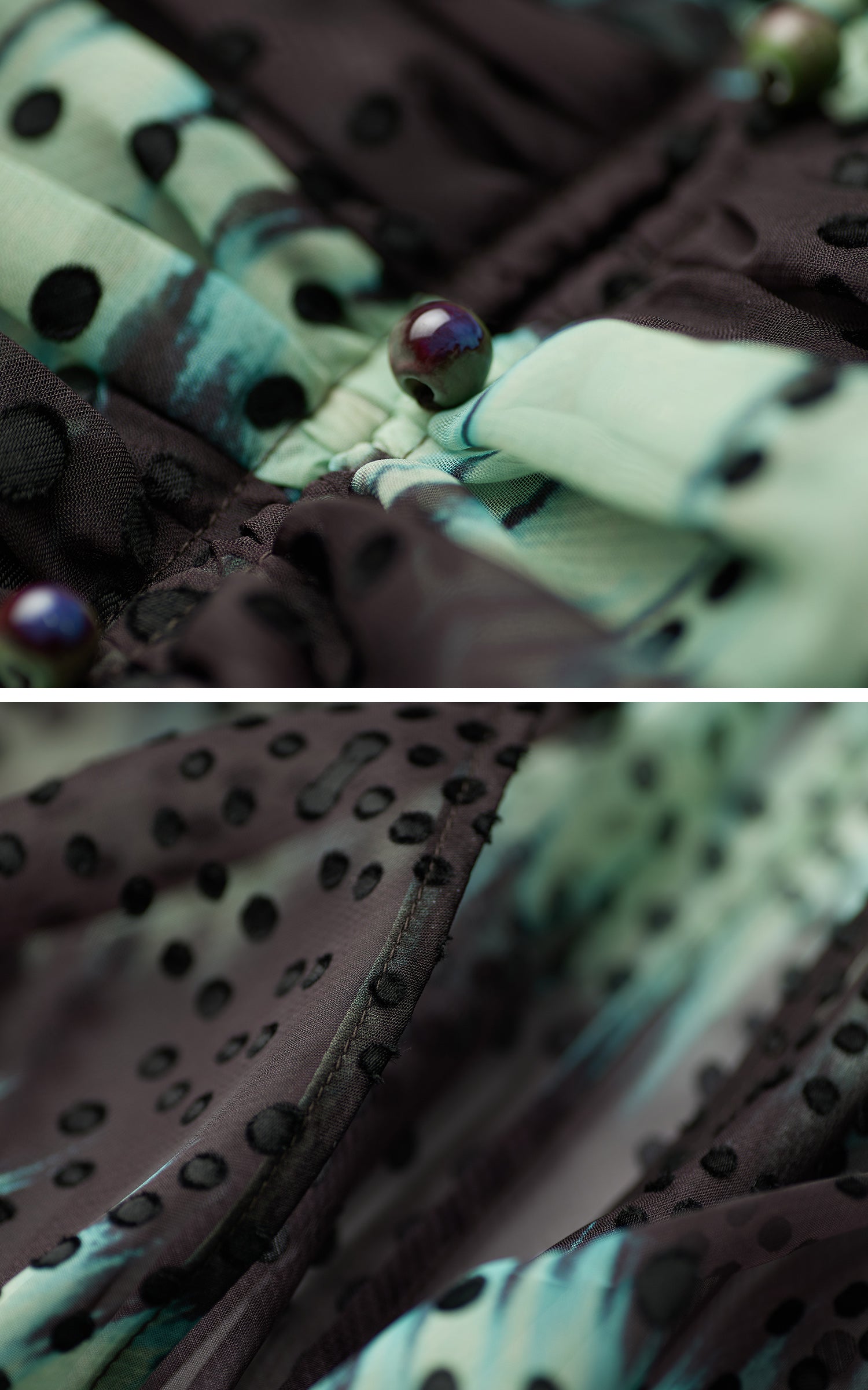 INDULGE Draped Dot Mesh Cardigan