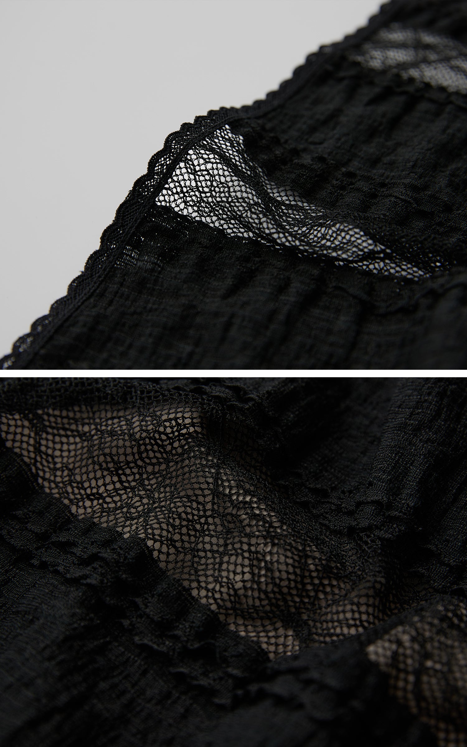 INDULGE Layered Sheer Drape Skirt with Lace Panels
