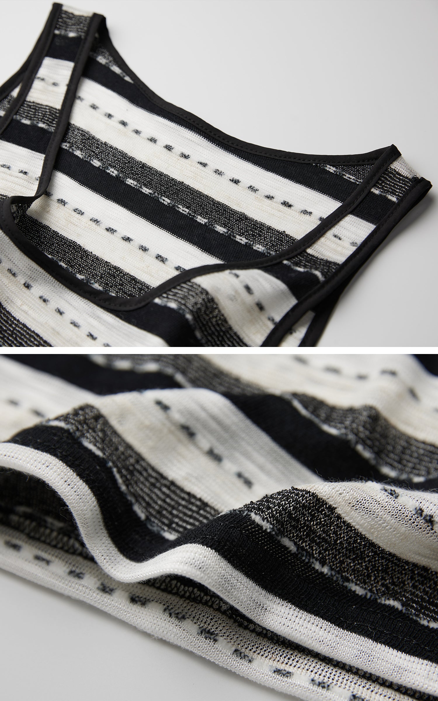 INDULGE Striped Deconstructed Tank Top and Elongated Scarf Set