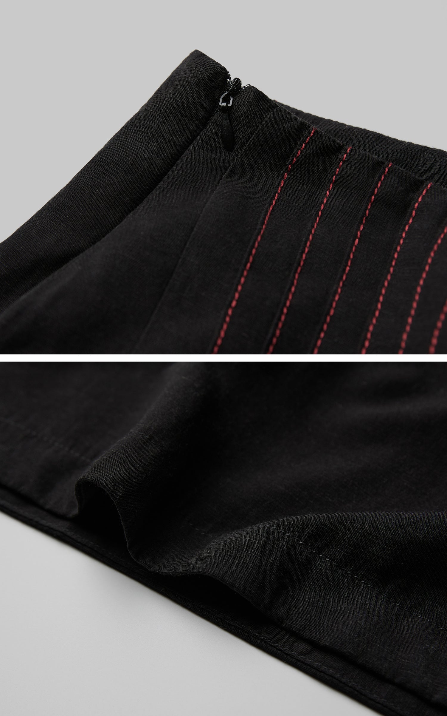 INDULGE Wide-Leg Trousers with Red Stitch Detailing