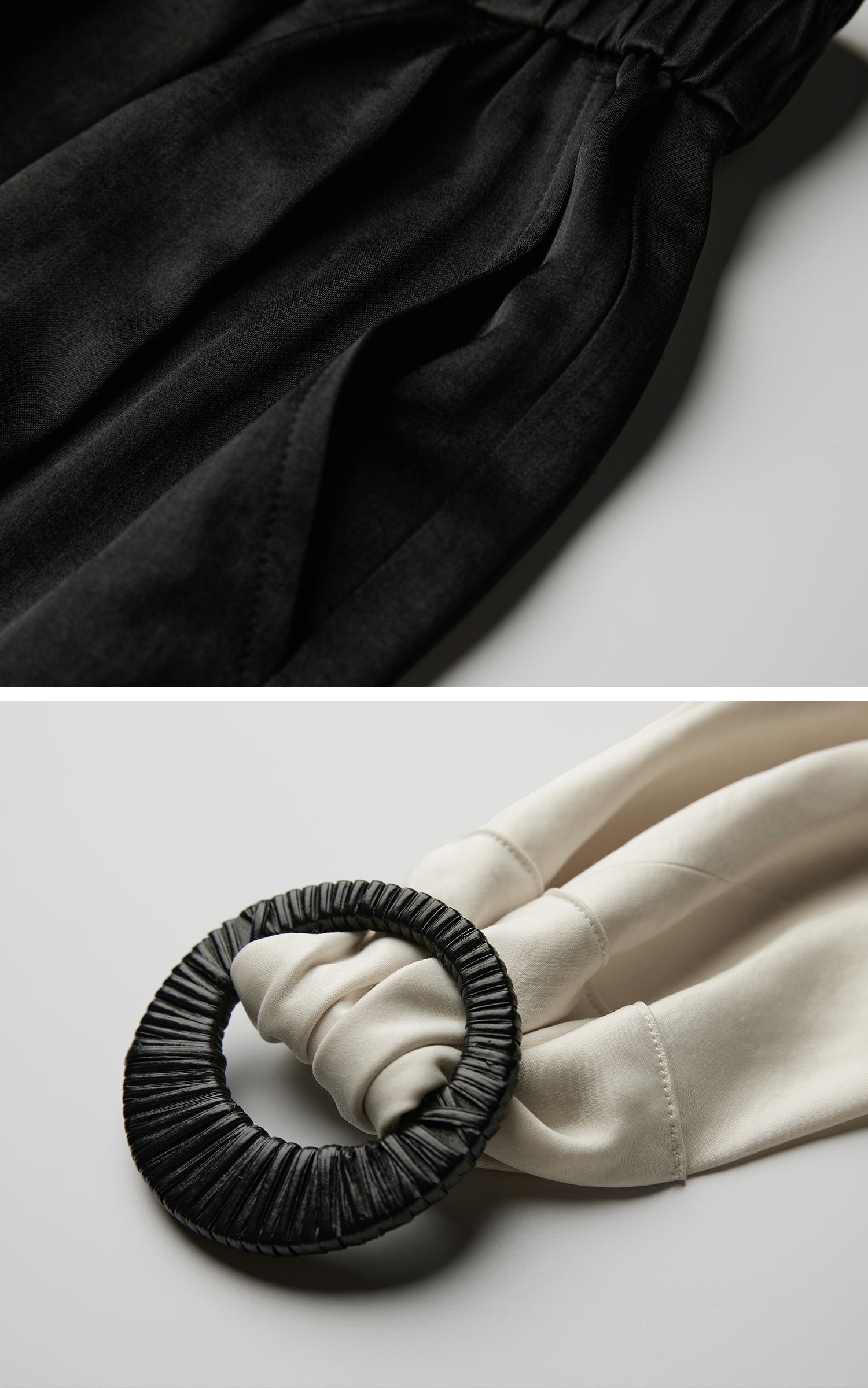 INDULGE Wide Leg Trousers with Draped Obi Belt
