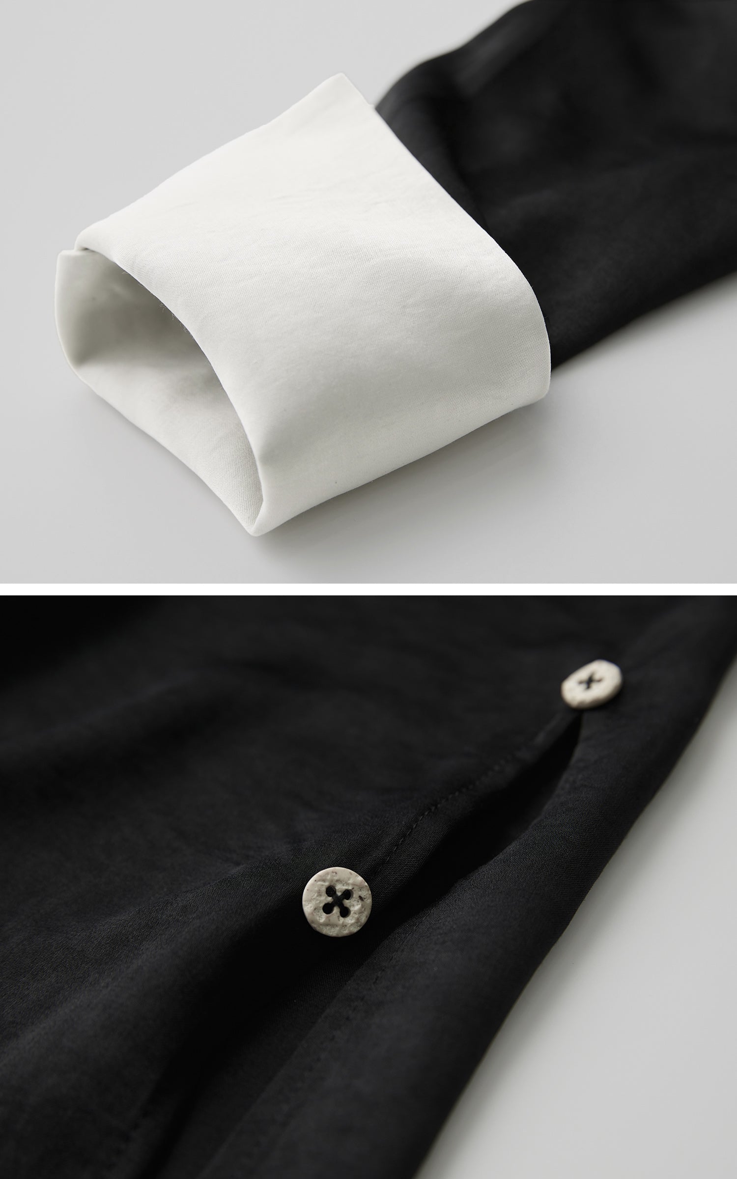 INDULGE Deconstructed Asymmetric Contrast Shirt