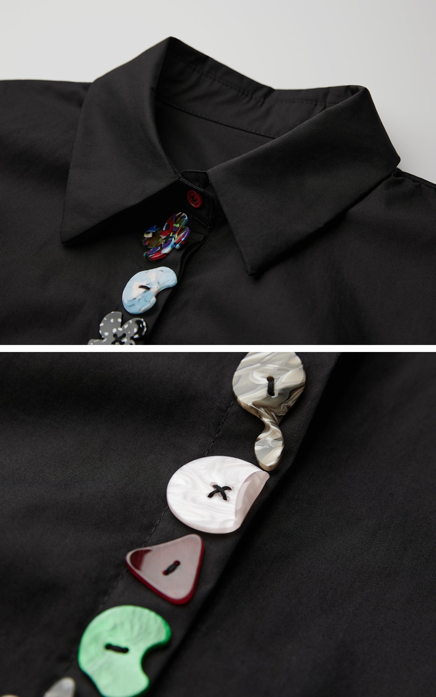 INDULGE Deformed Button Structured Shirt