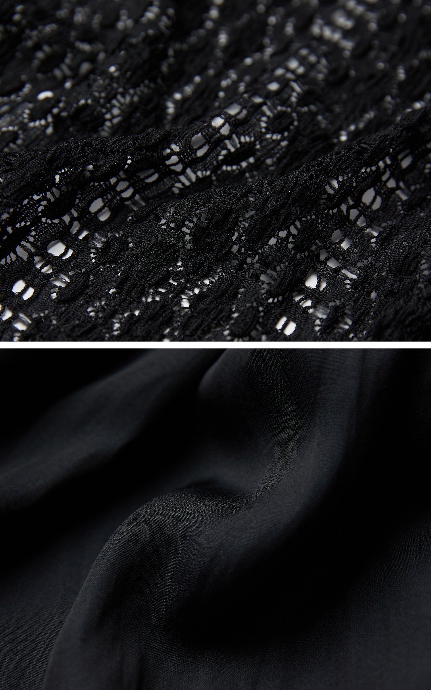INDULGE Lace Panel Long Dress with Carved Horn Beads and Ring Strap Detail