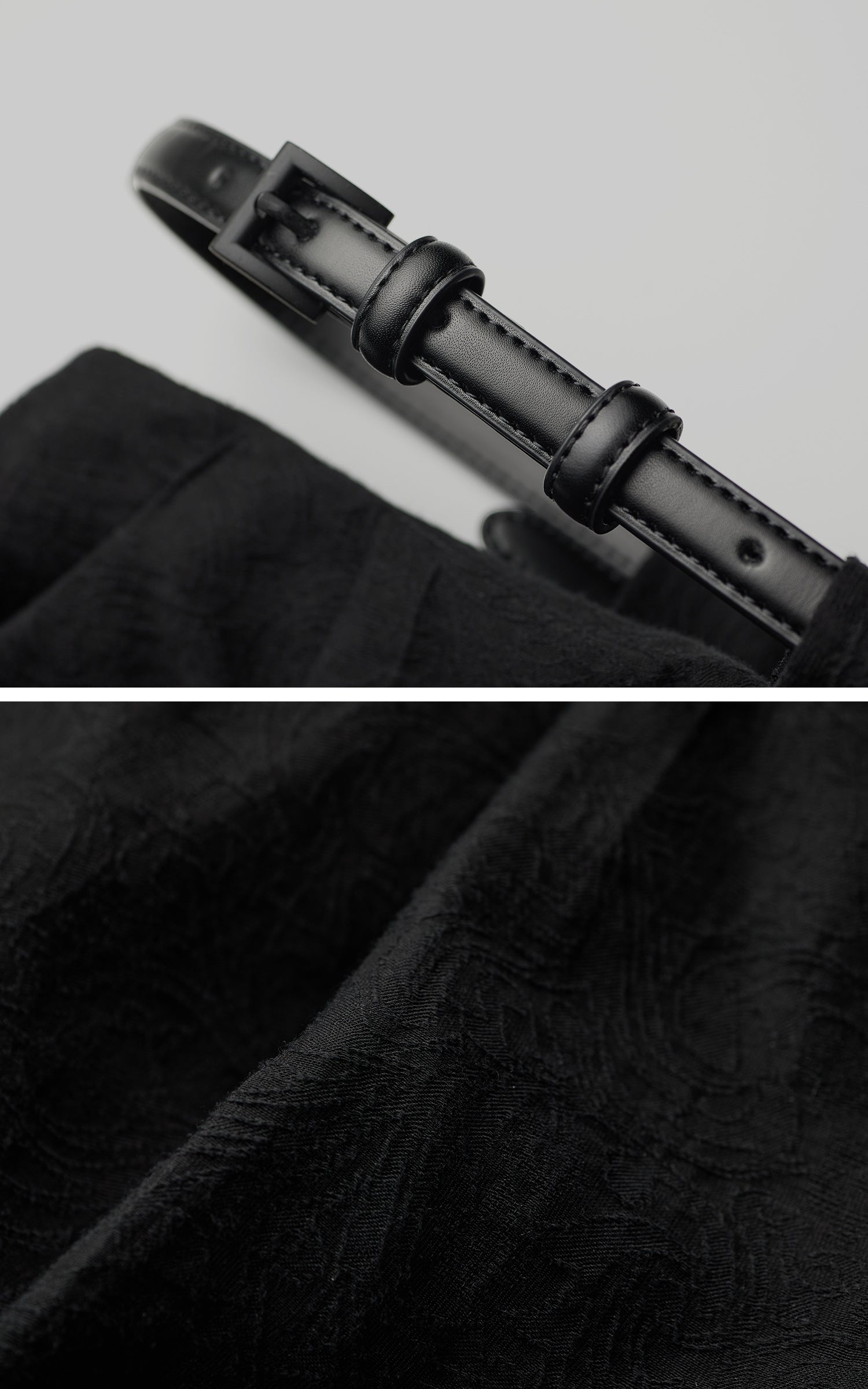 INDULGE Structured Wide-Leg Pants with Textured Detail and Sculpted Waistband