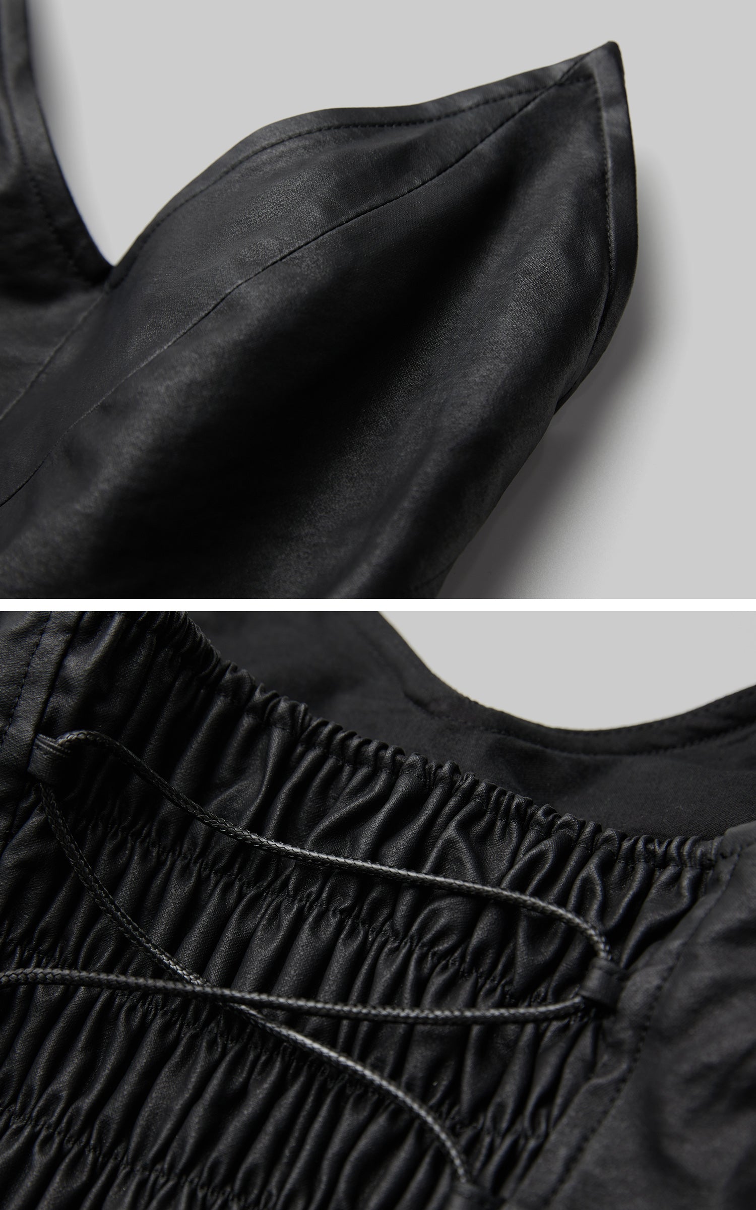 INDULGE Leather Corset Tube Top Convertible into Statement Hat