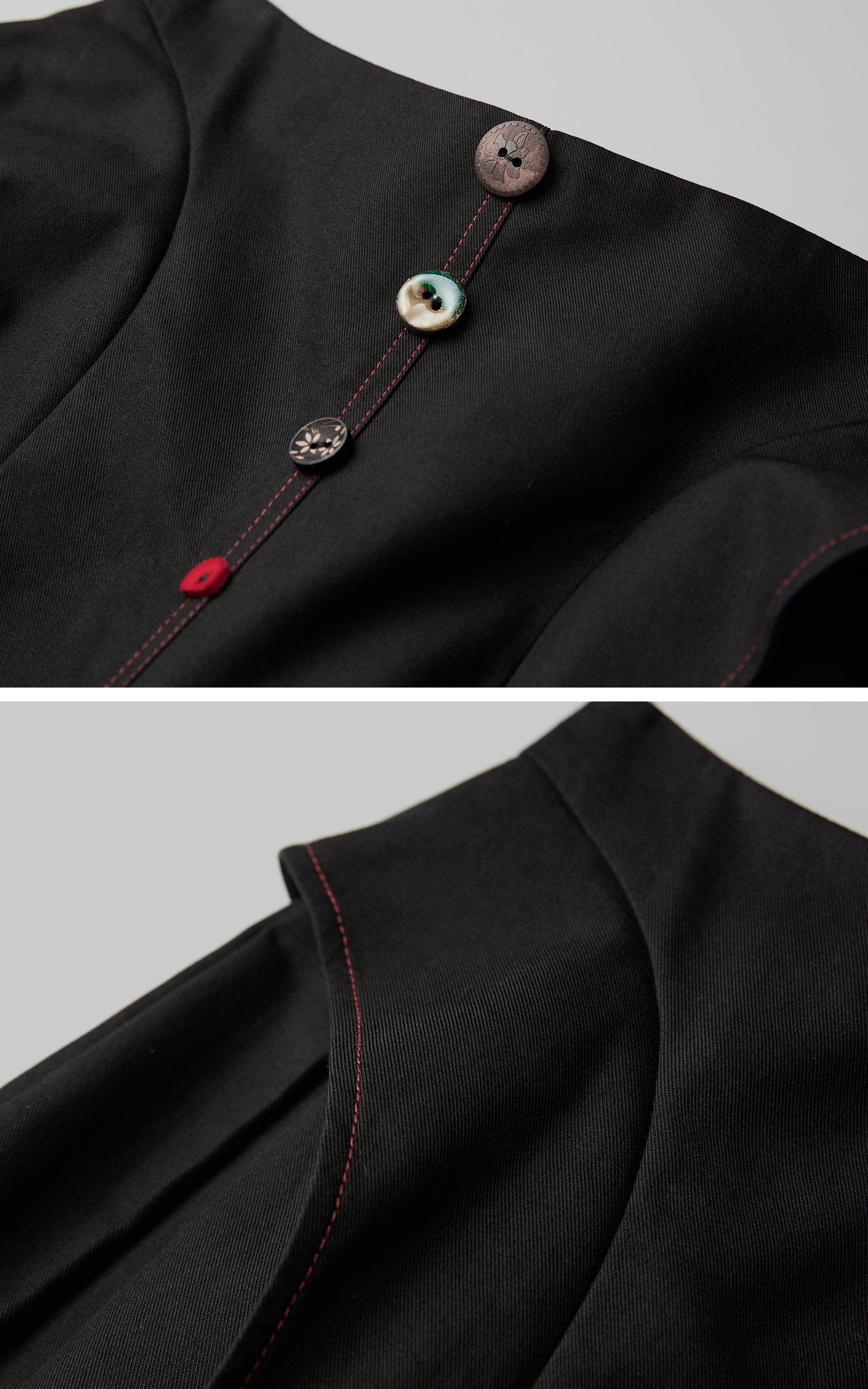 INDULGE Wide-Leg Trousers with Multi-Button Detail