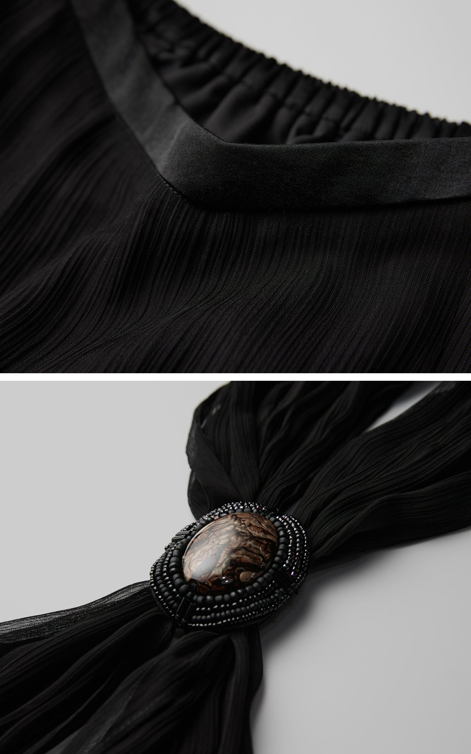 INDULGE Draped Maxi Skirt with Medallion
