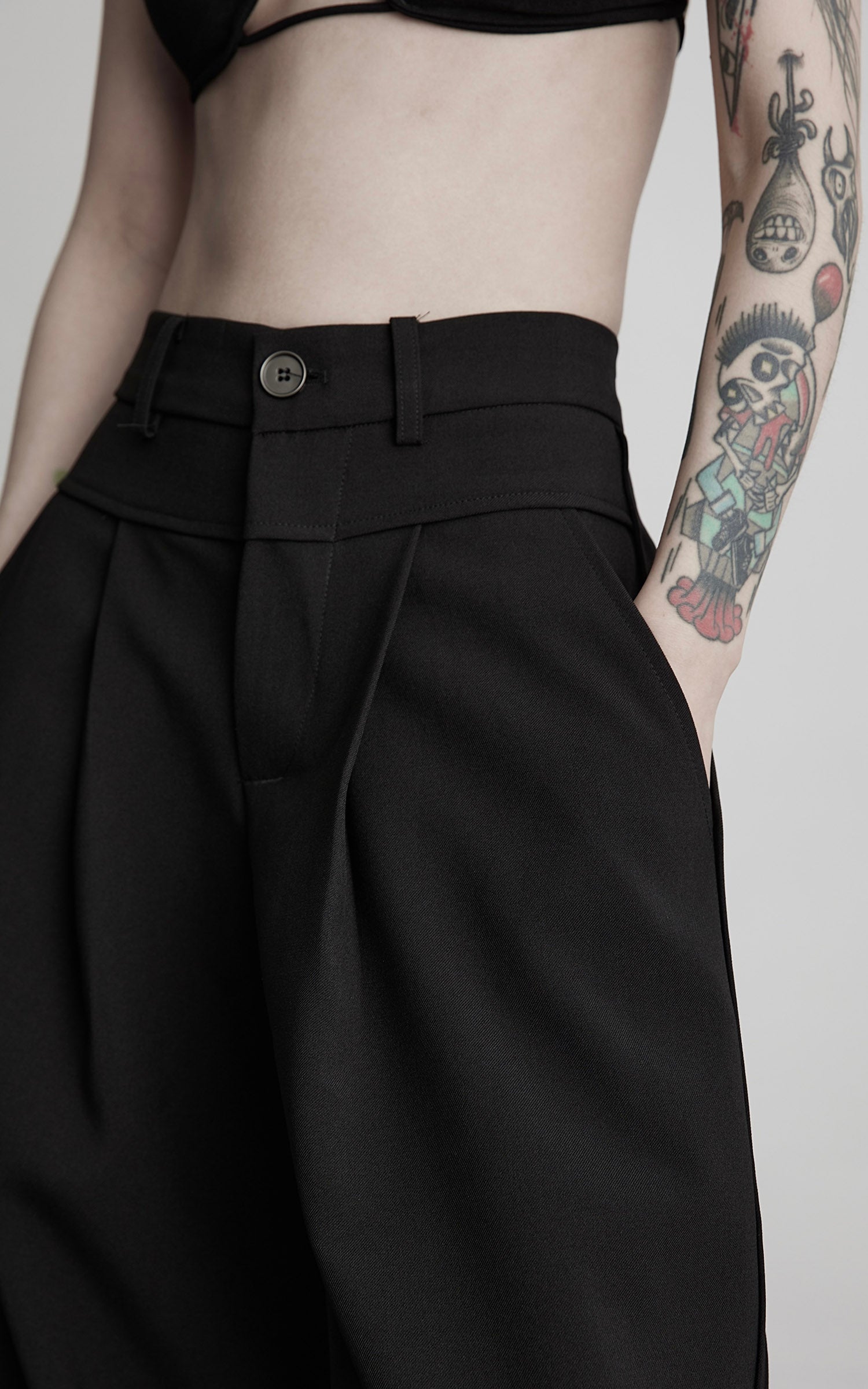 INDULGE Tailored Wide-Leg Trousers