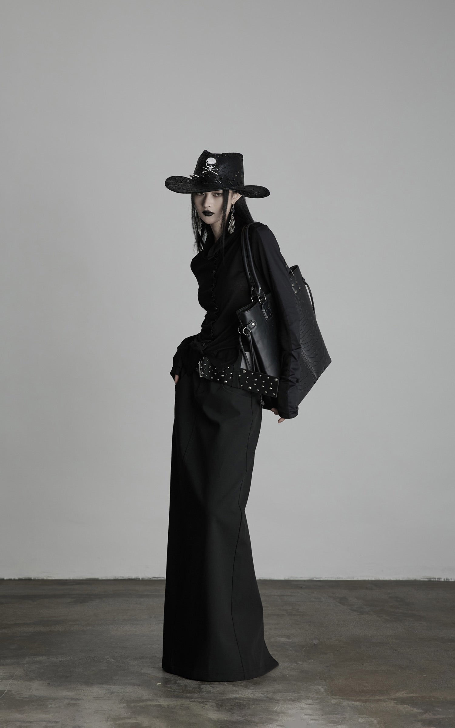 INDULGE Draped Ruched Button-Up Shirt