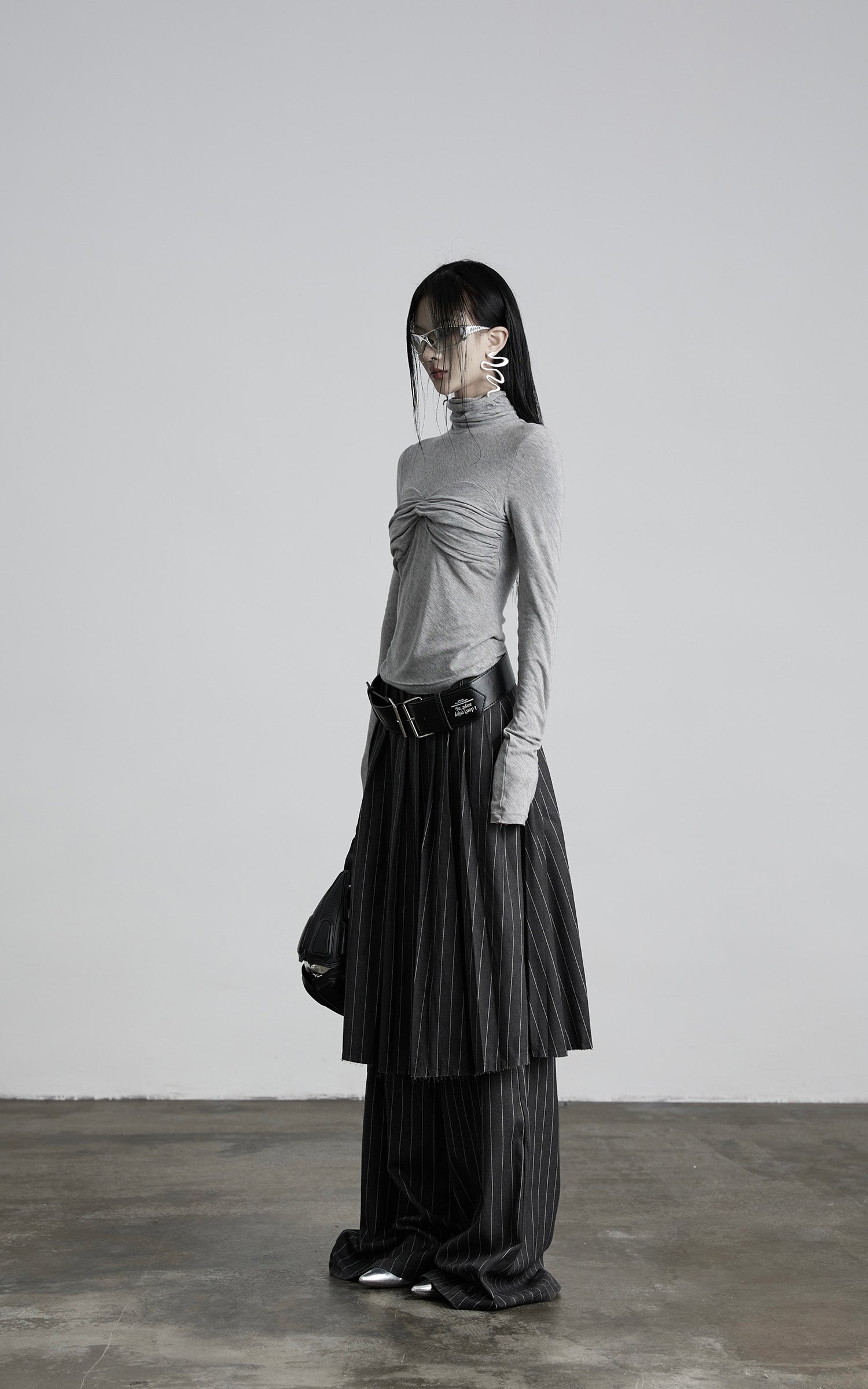 INDULGE Pinstripe Deconstructed Layered Skirt-Pants