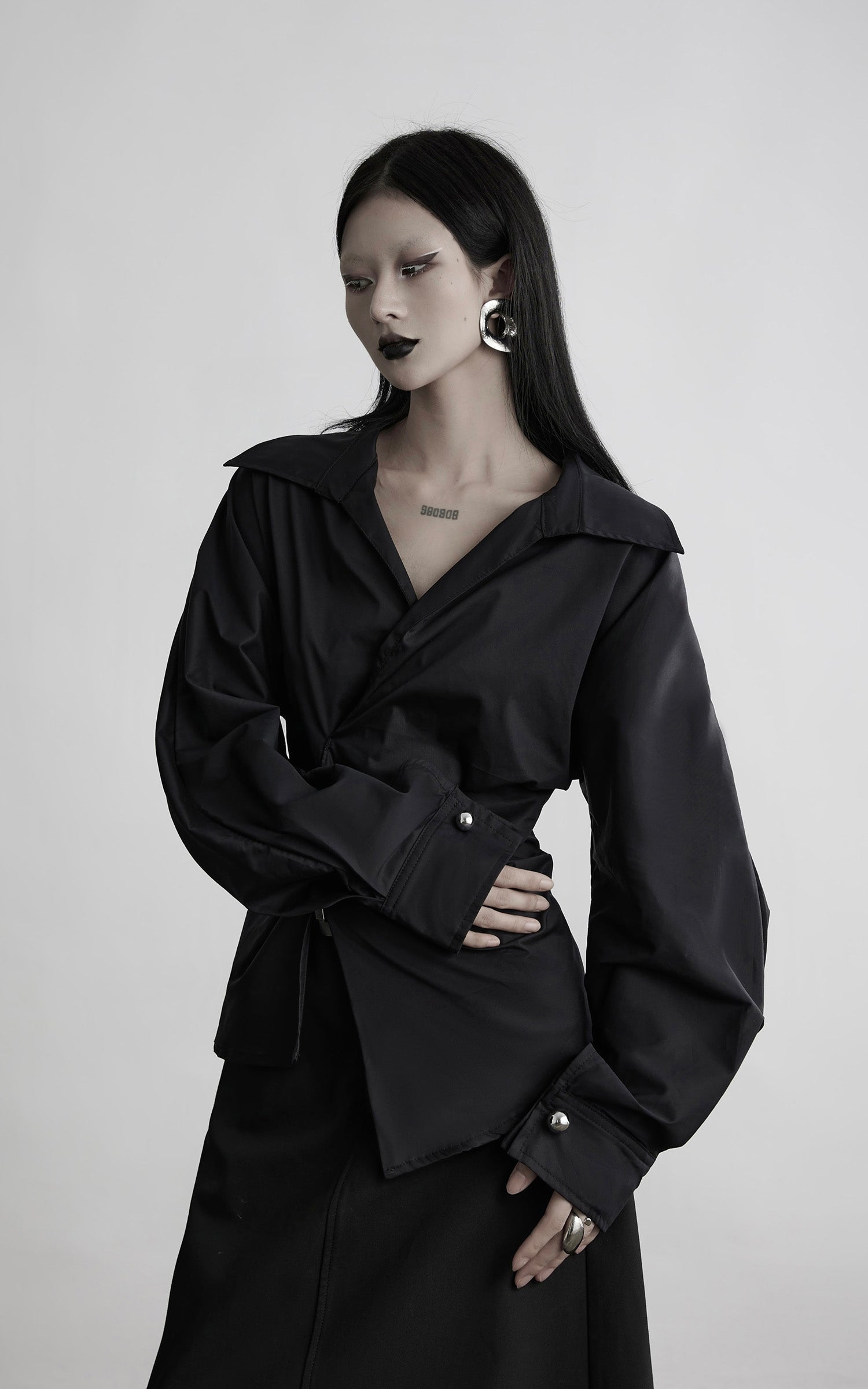 INDULGE Asymmetric Twisted Shirt with Sculptural Silhouette