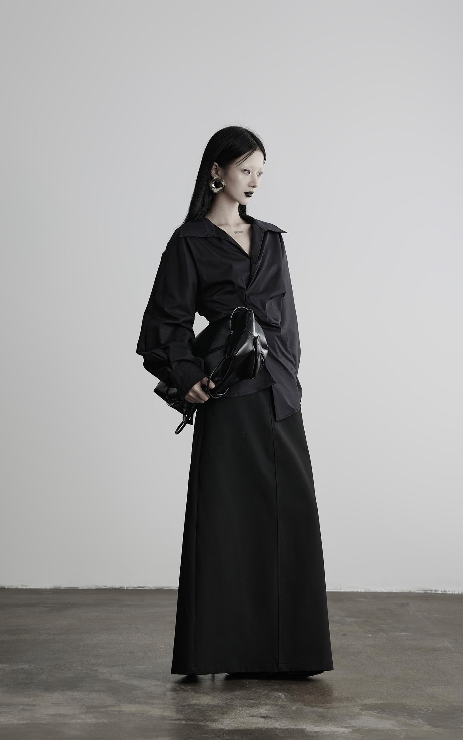 INDULGE Asymmetric Twisted Shirt with Sculptural Silhouette