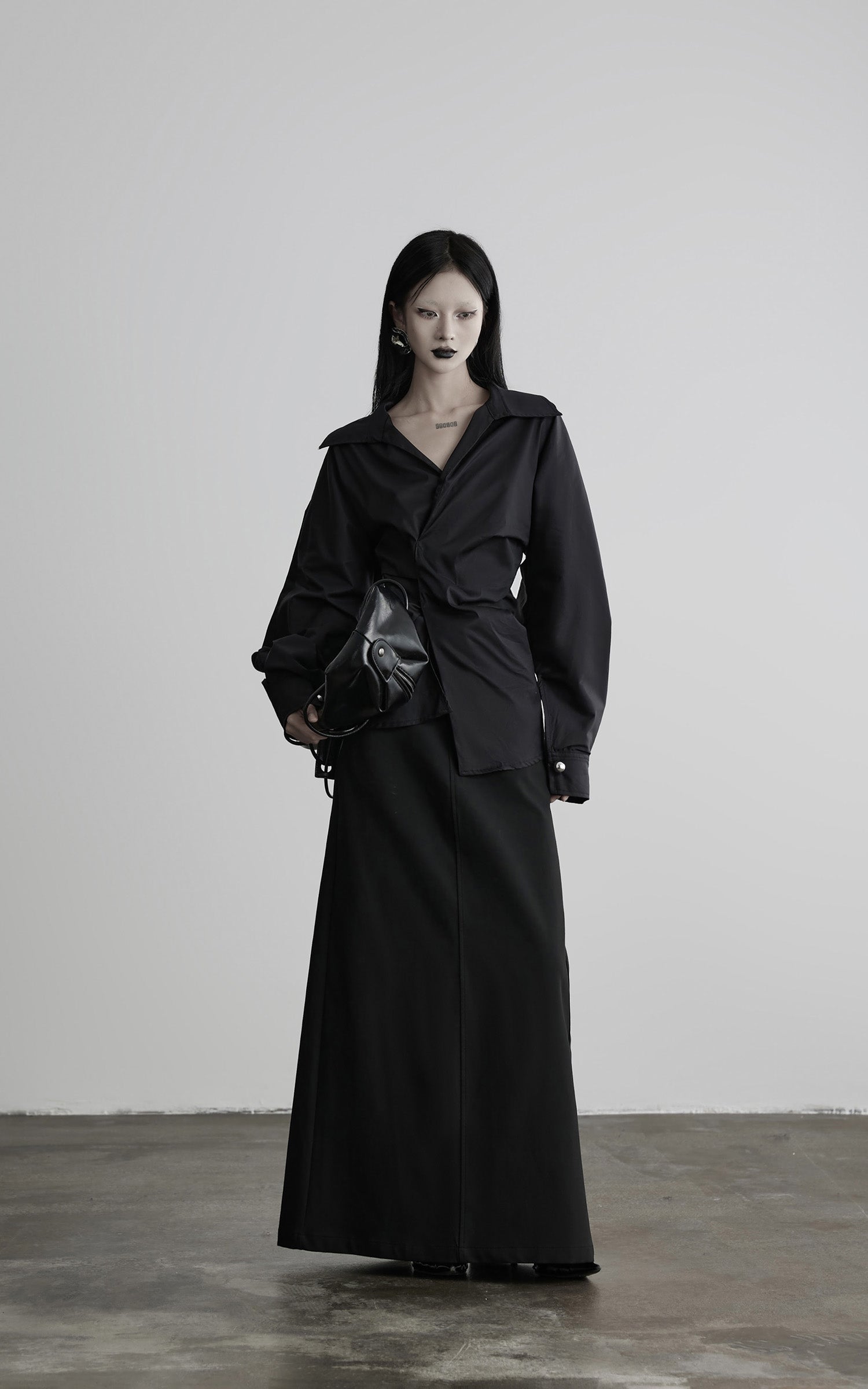 INDULGE Asymmetric Twisted Shirt with Sculptural Silhouette