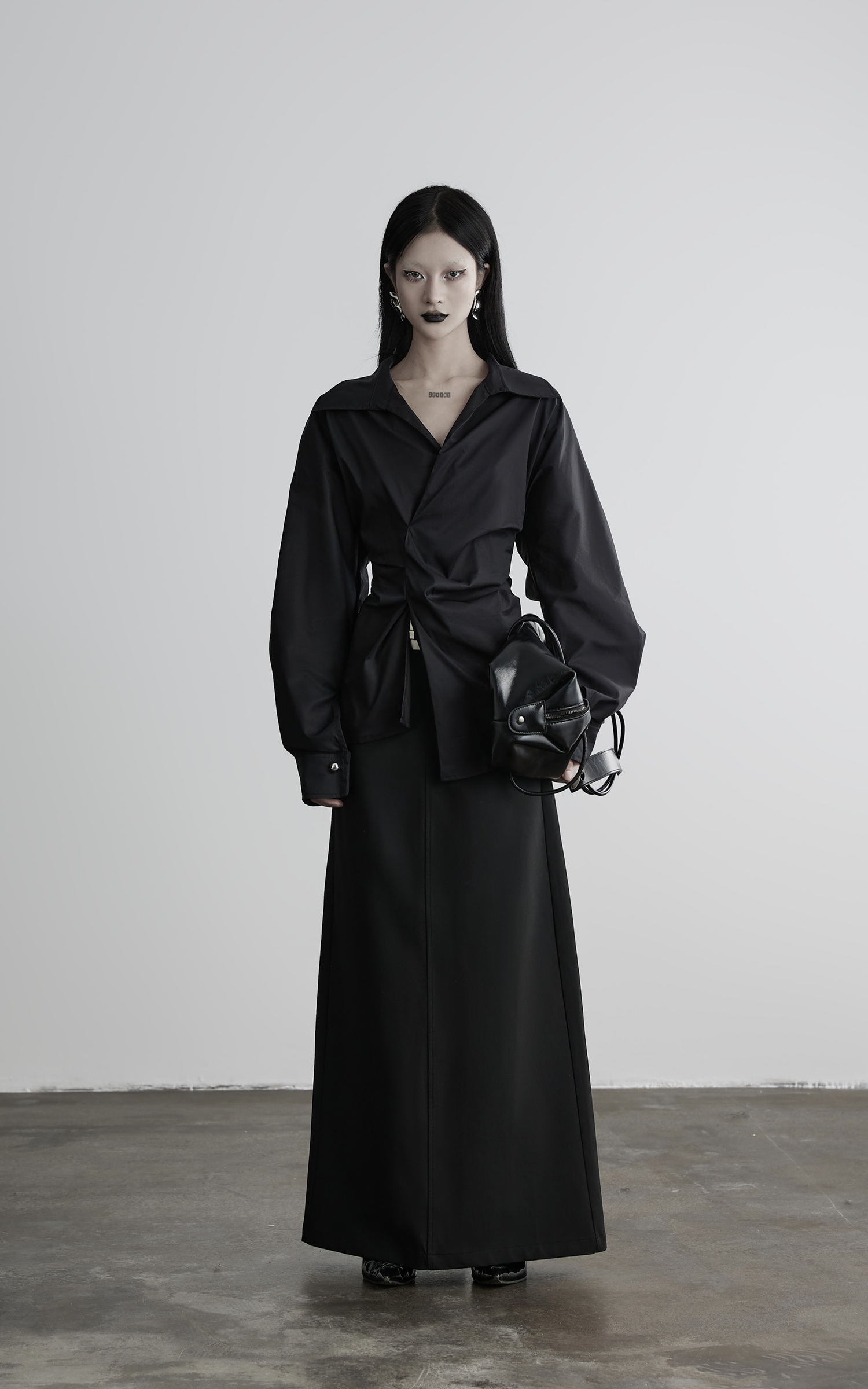 INDULGE Asymmetric Twisted Shirt with Sculptural Silhouette