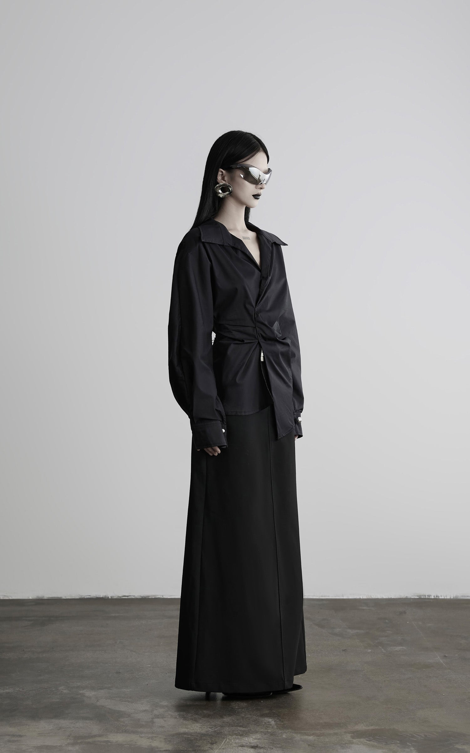 INDULGE Asymmetric Twisted Shirt with Sculptural Silhouette
