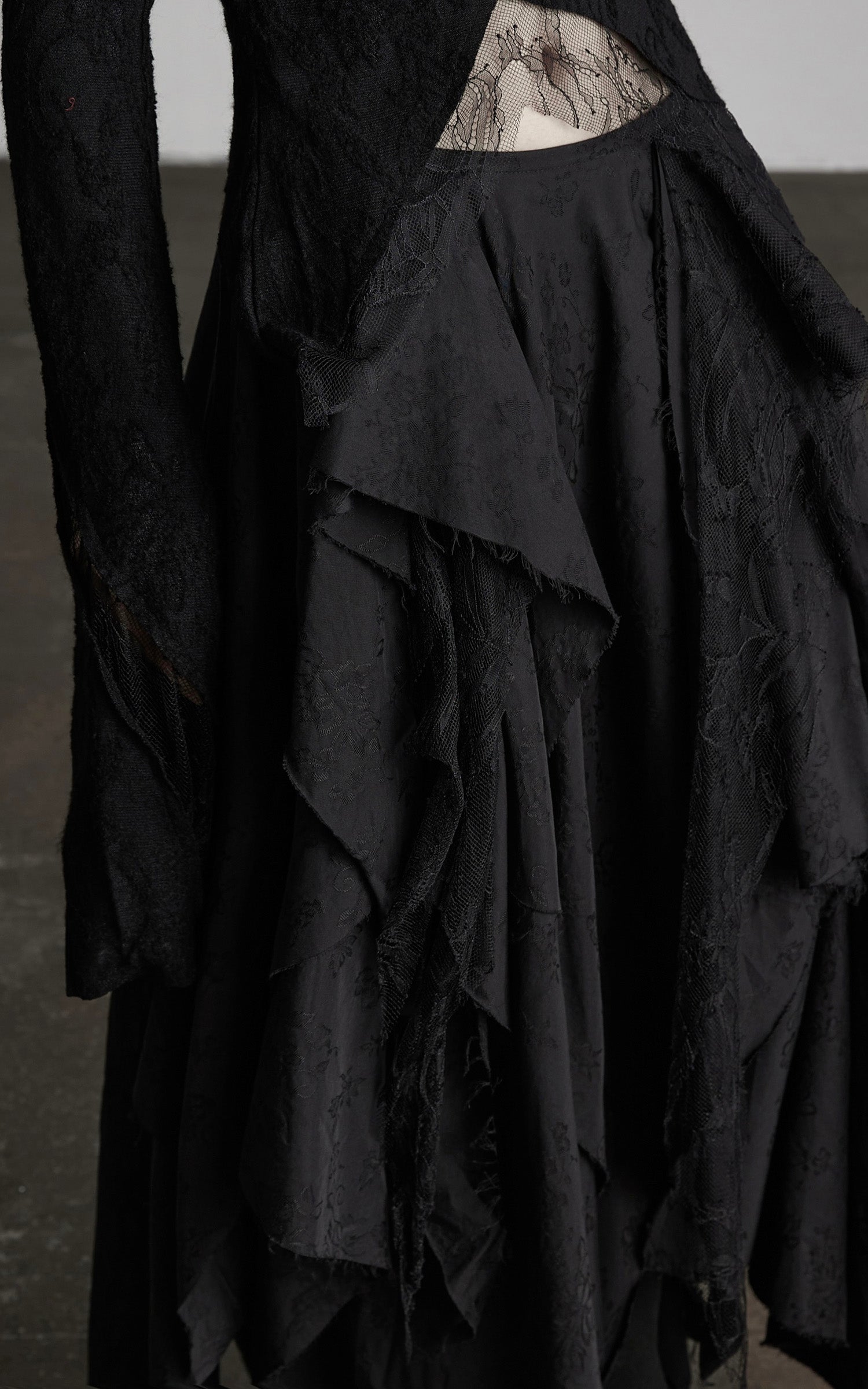 INDULGE Layered Asymmetric Jacquard Skirt