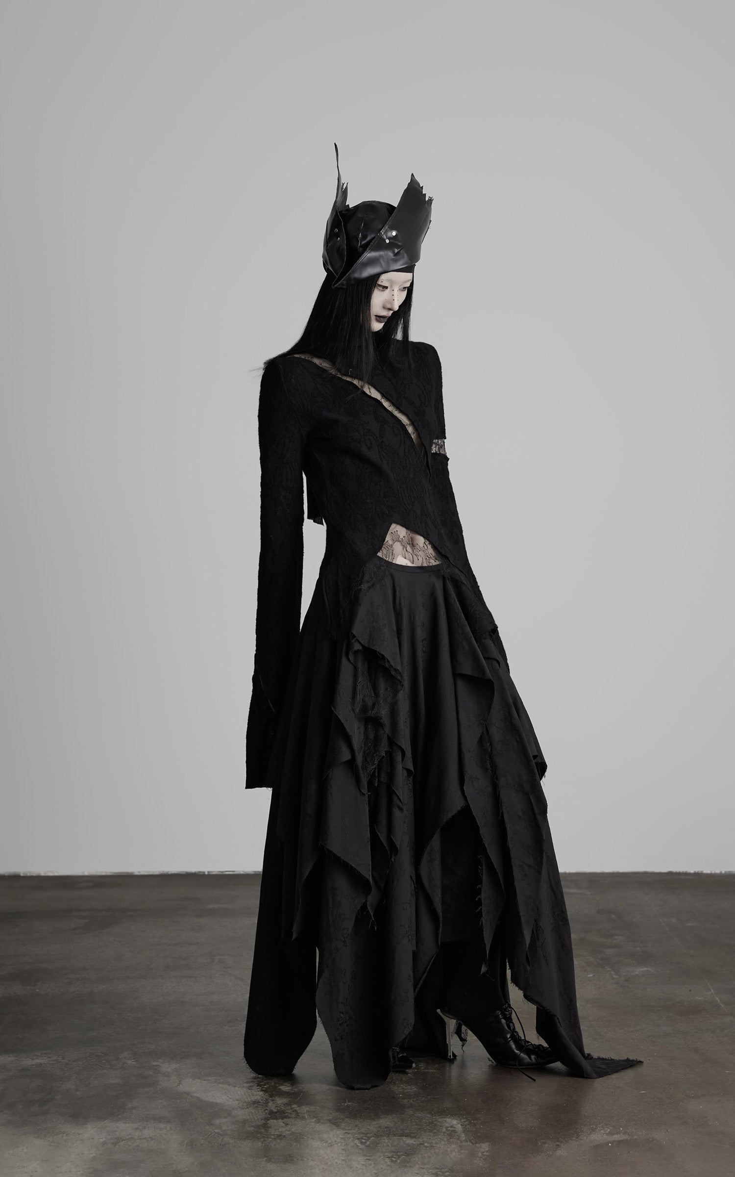 INDULGE Layered Asymmetric Jacquard Skirt