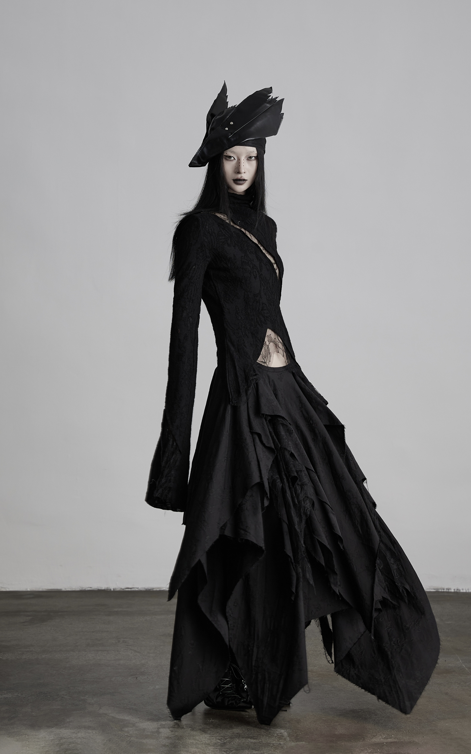 INDULGE Layered Asymmetric Jacquard Skirt