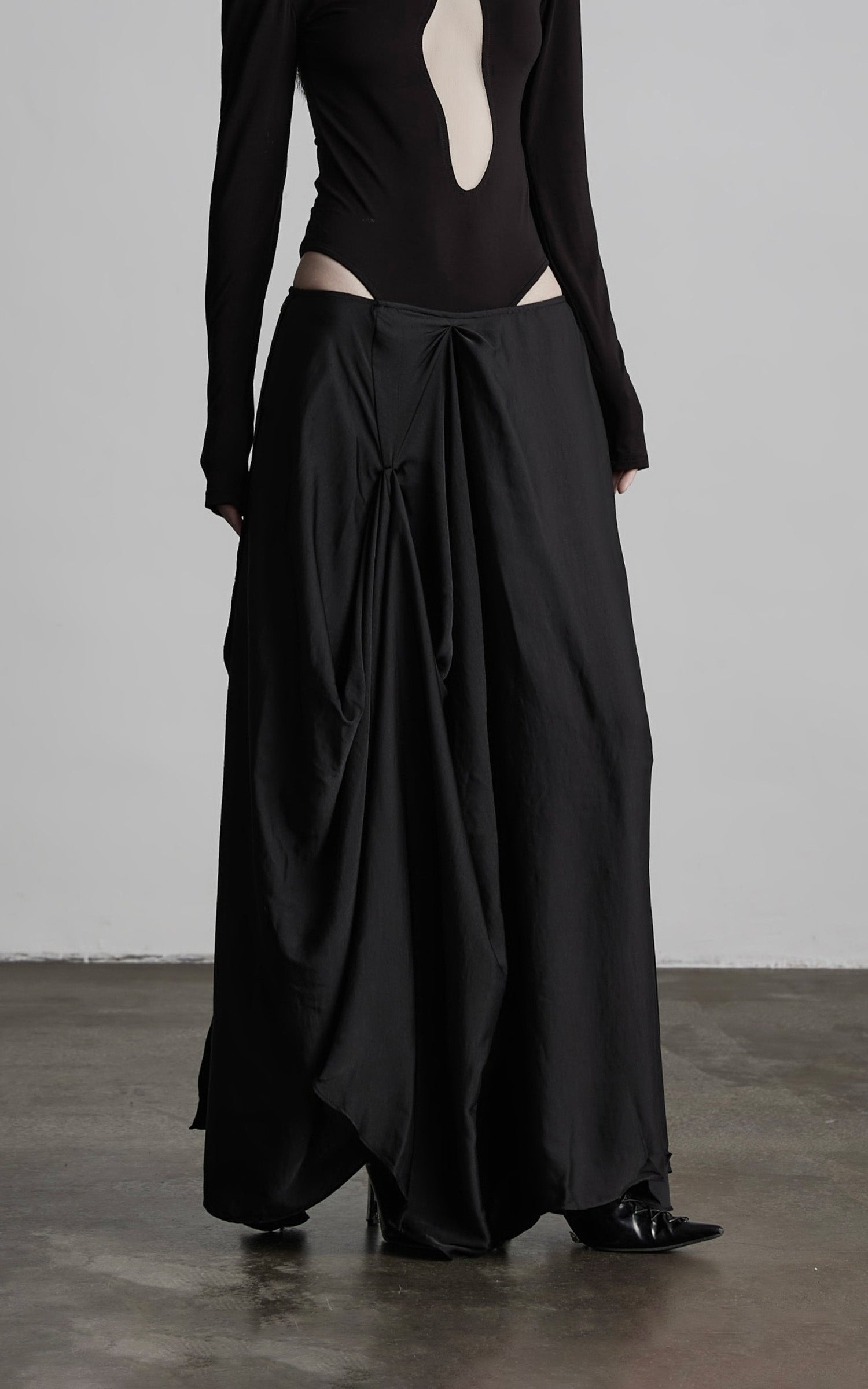 INDULGE Draped Asymmetric Maxi Skirt