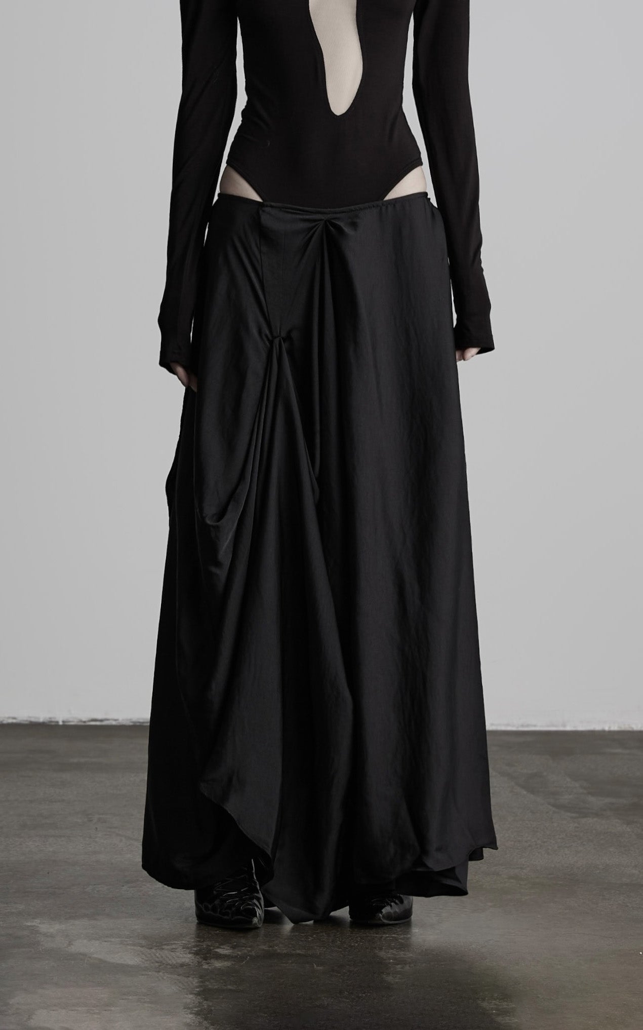 INDULGE Draped Asymmetric Maxi Skirt