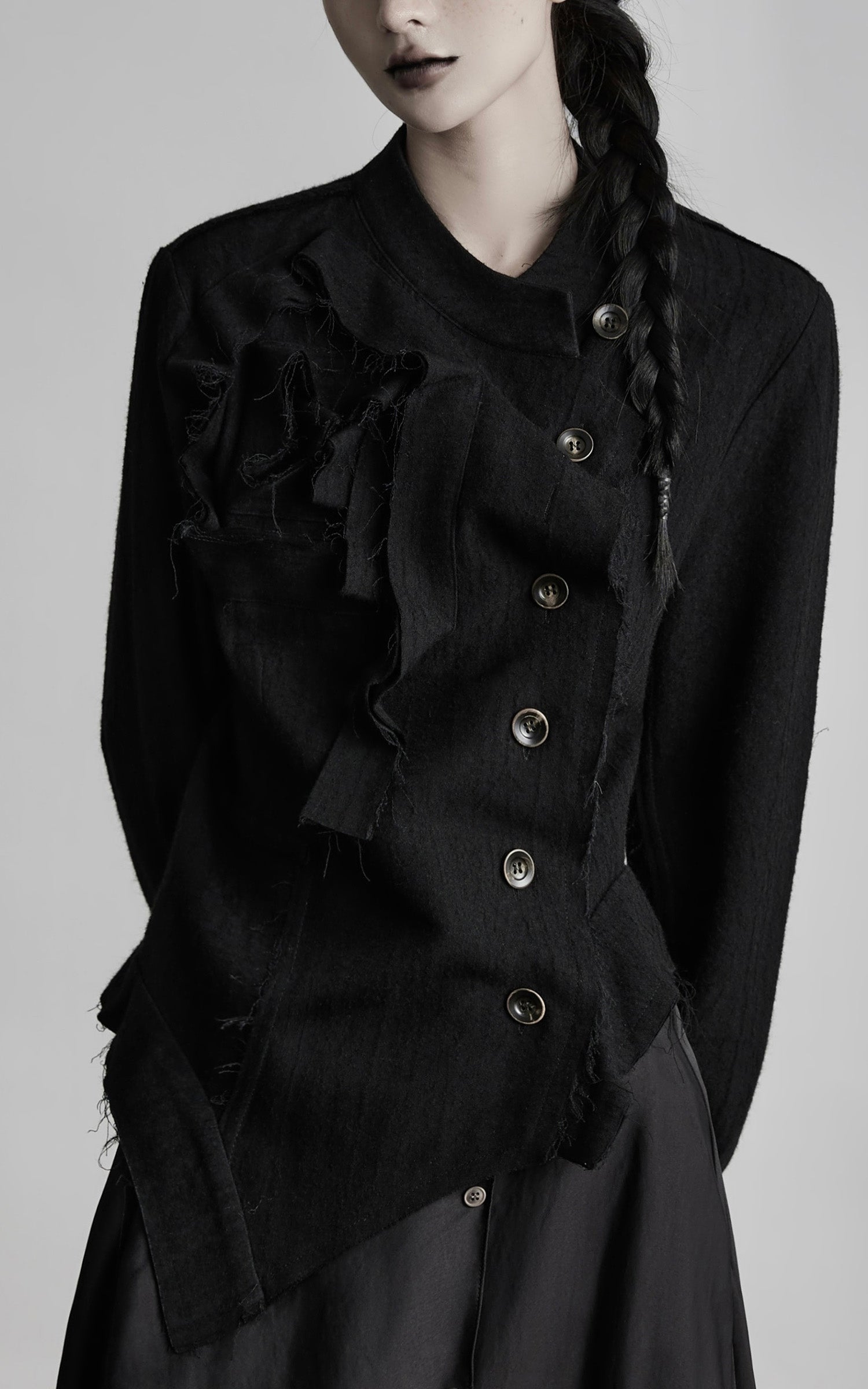 INDULGE Deconstructed Frayed Wool Top