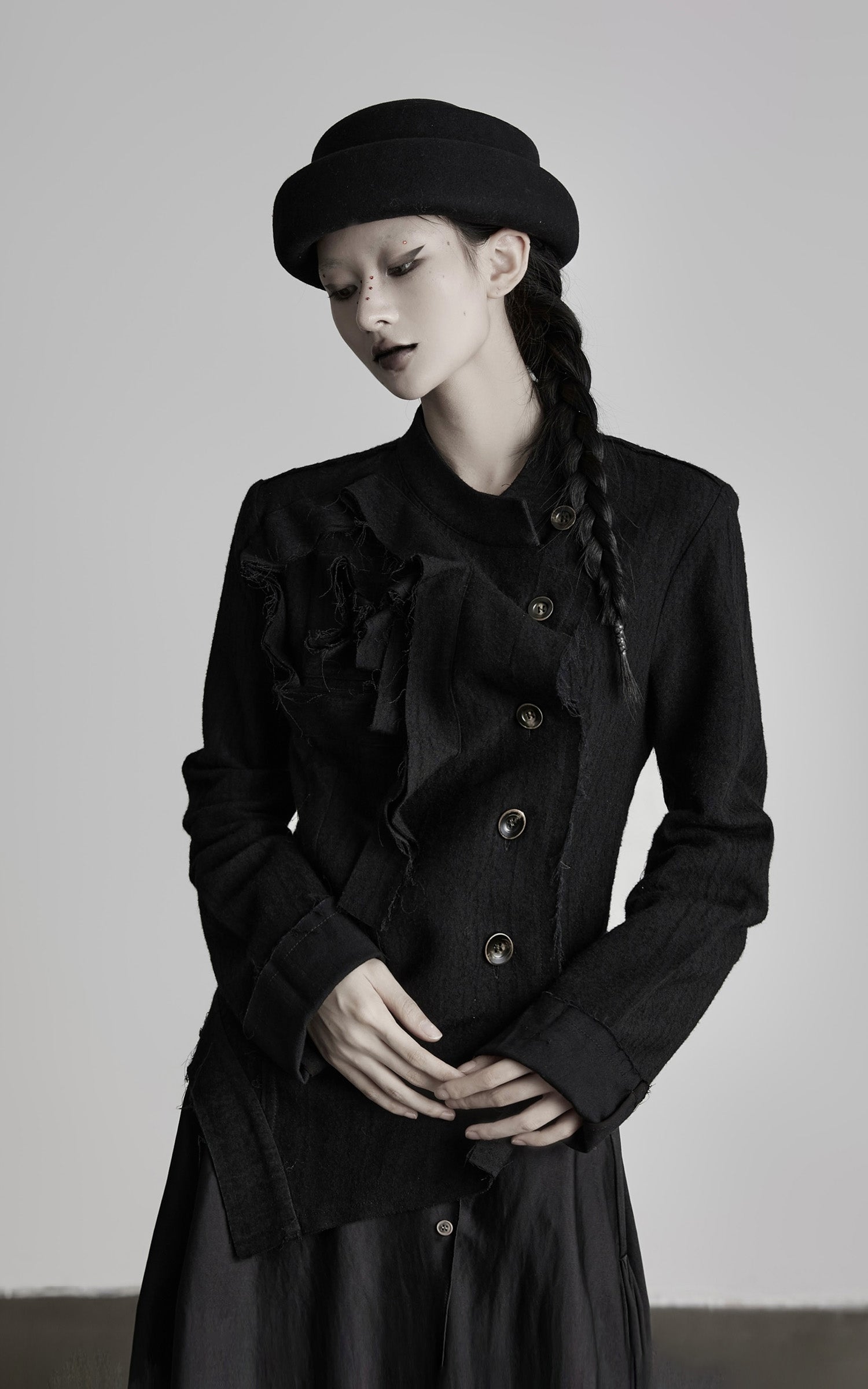 INDULGE Deconstructed Frayed Wool Top