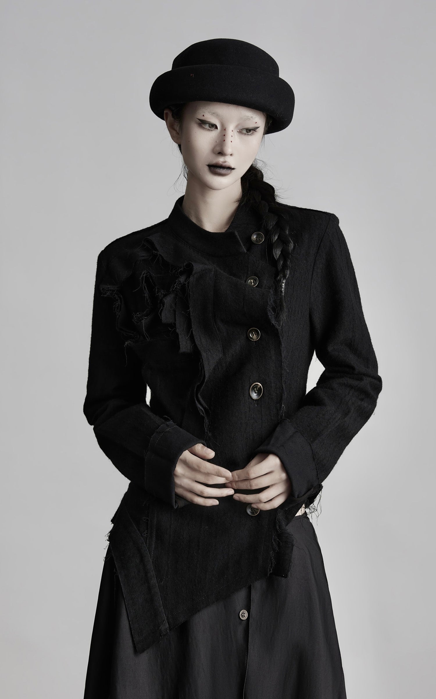INDULGE Deconstructed Frayed Wool Top
