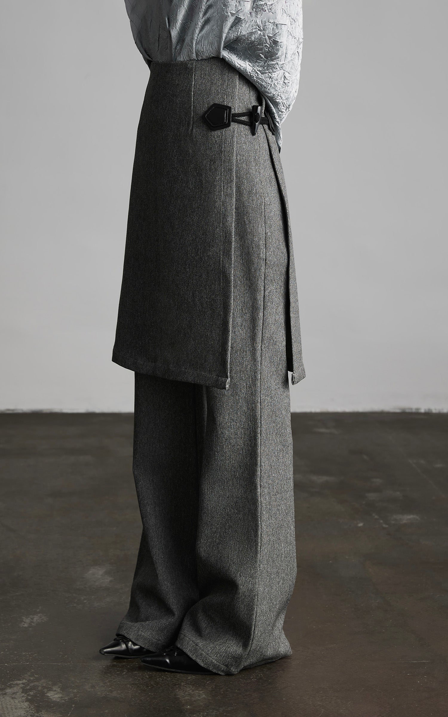 INDULGE Wrap Detail Wool Blend Trousers
