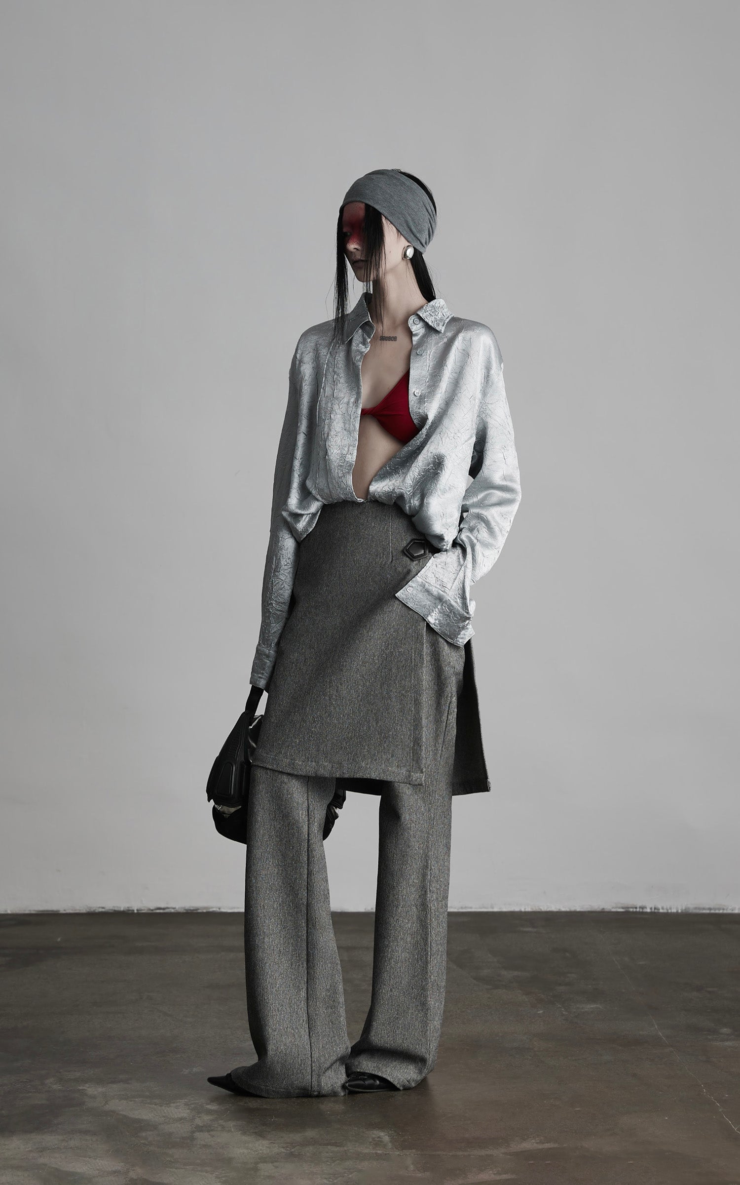 INDULGE Wrap Detail Wool Blend Trousers