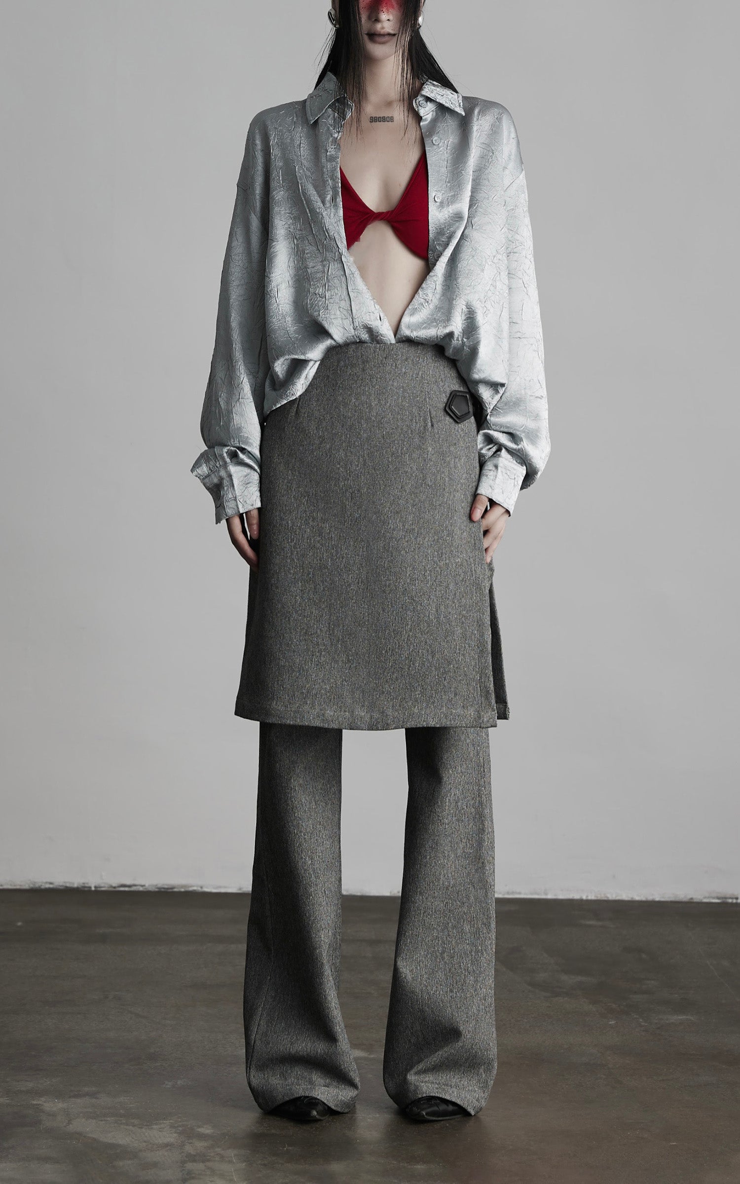 INDULGE Wrap Detail Wool Blend Trousers