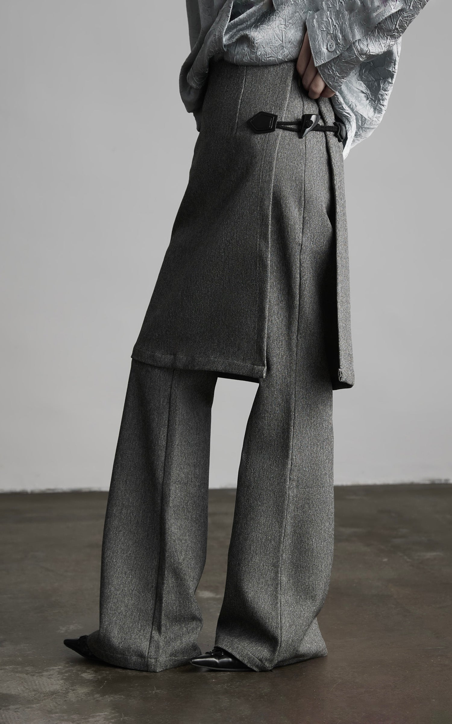 INDULGE Wrap Detail Wool Blend Trousers