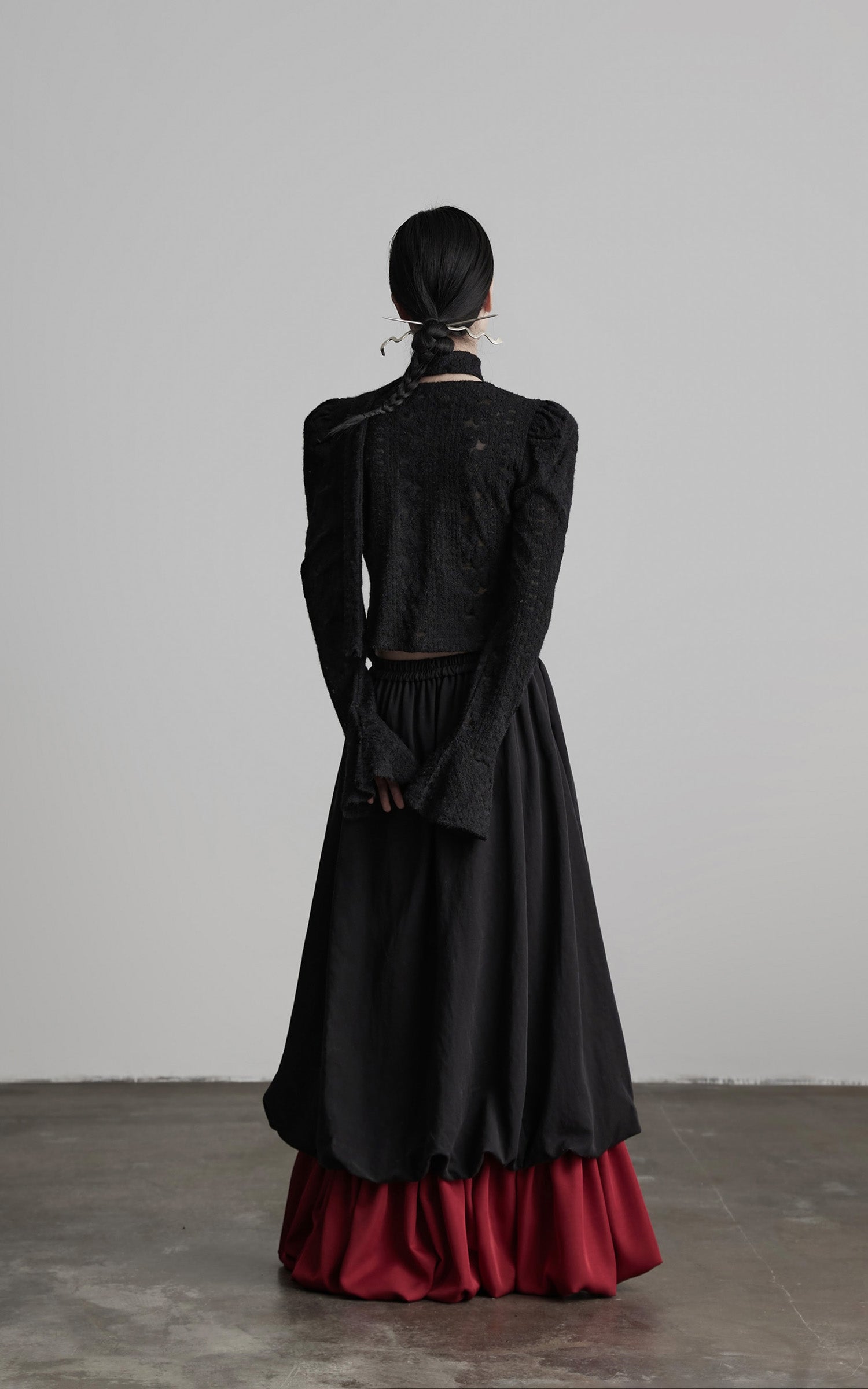 INDULGE Dual Layer Sculptural Bubble Hem Skirt