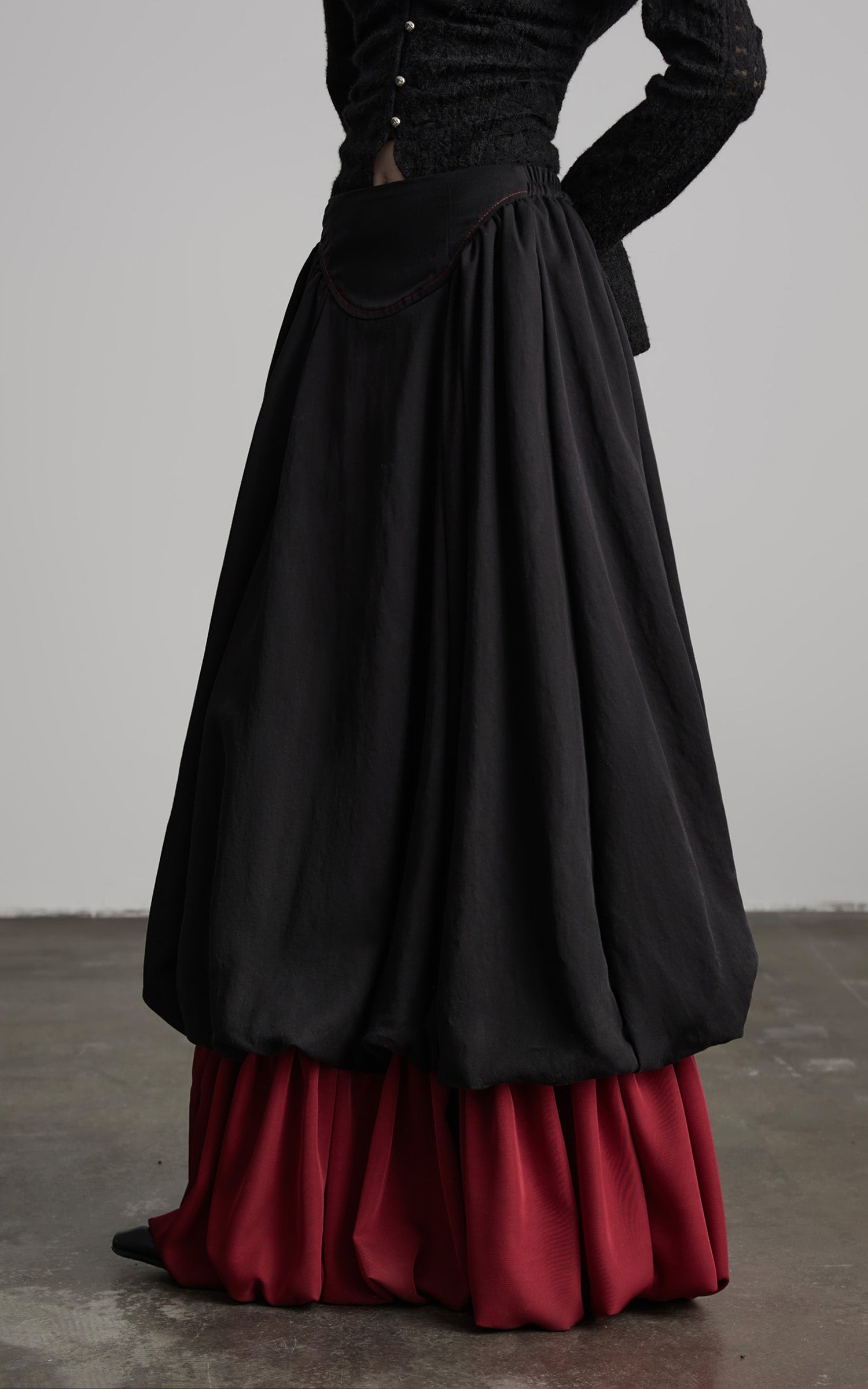 INDULGE Dual Layer Sculptural Bubble Hem Skirt