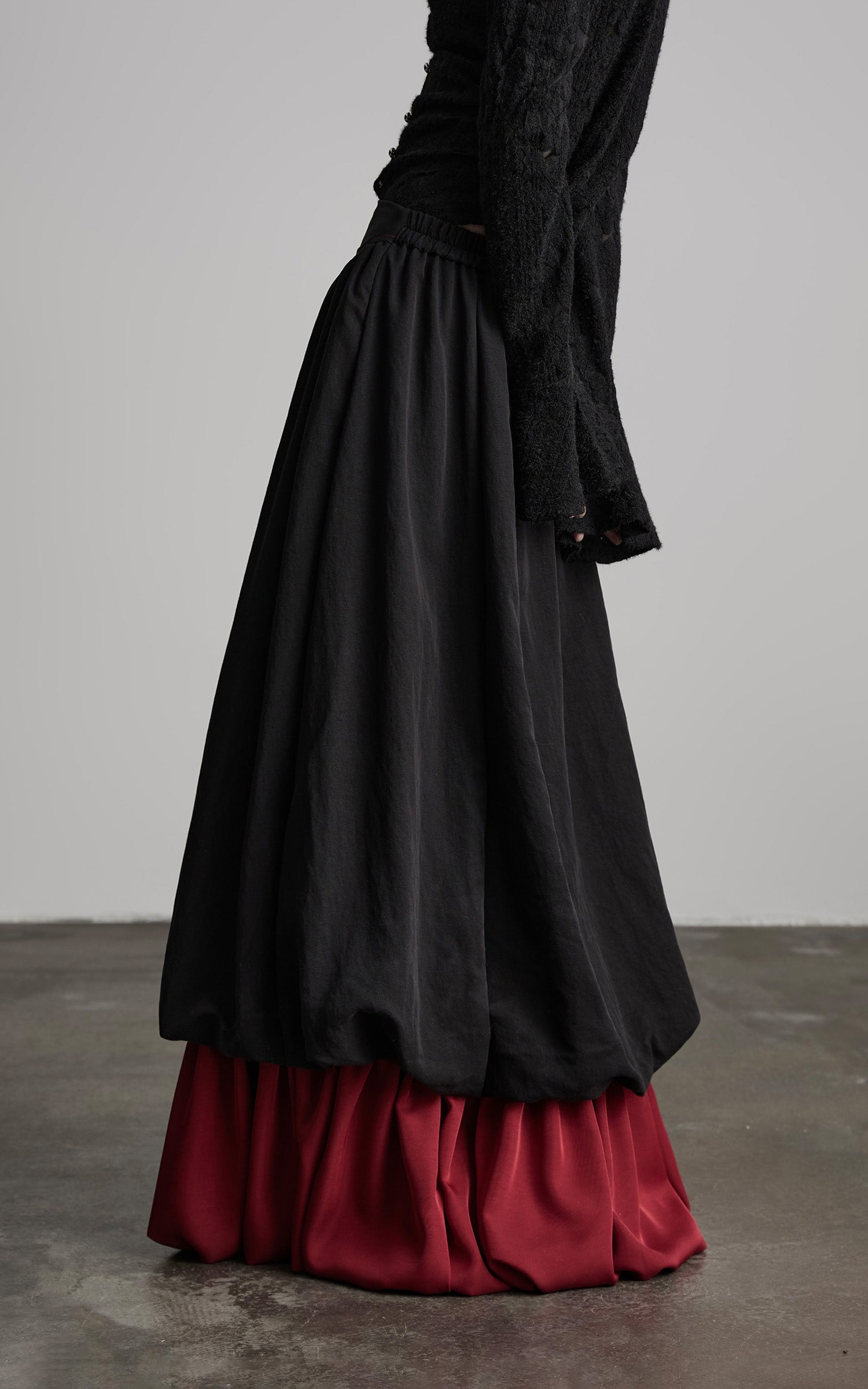 INDULGE Dual Layer Sculptural Bubble Hem Skirt