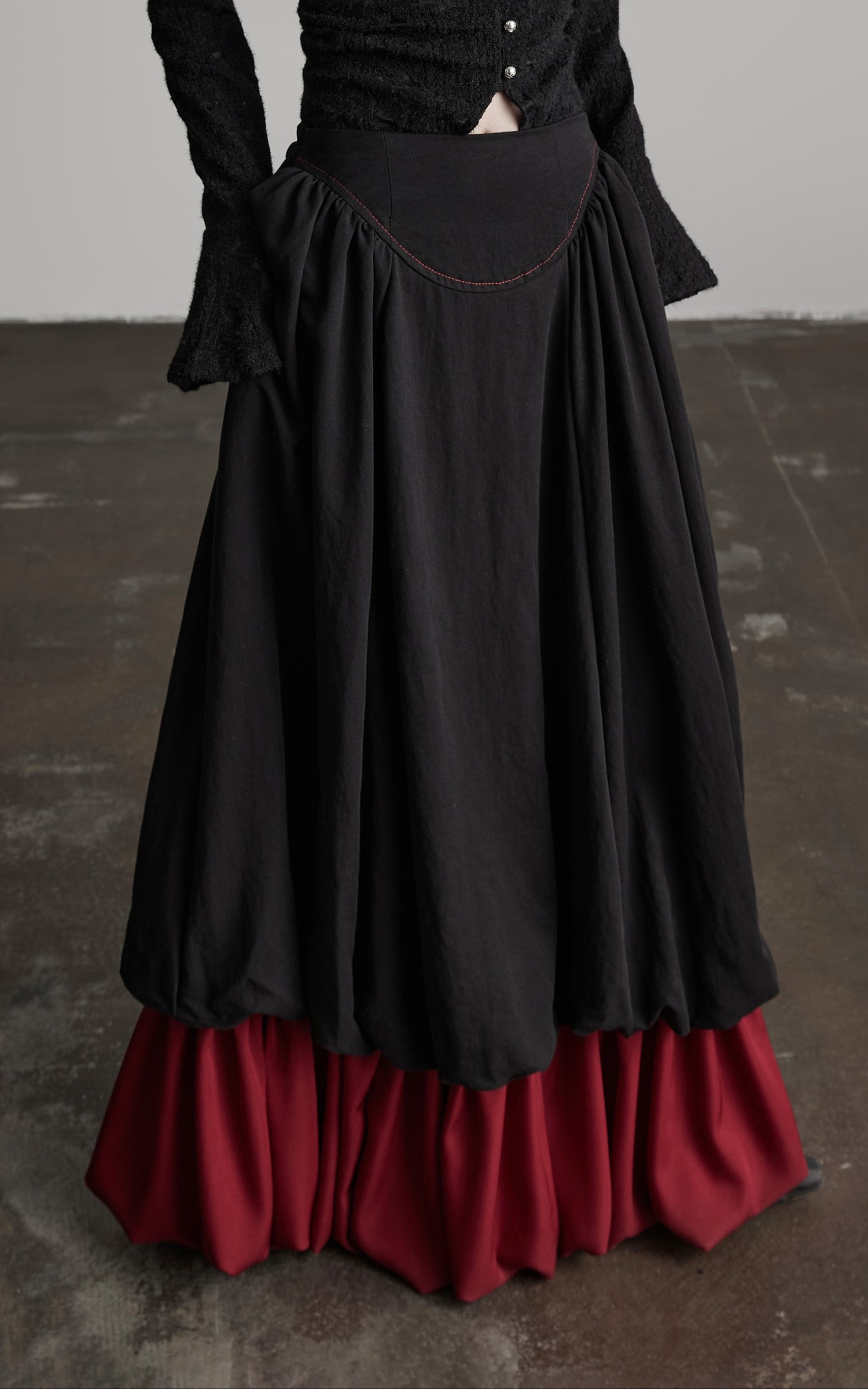 INDULGE Dual Layer Sculptural Bubble Hem Skirt