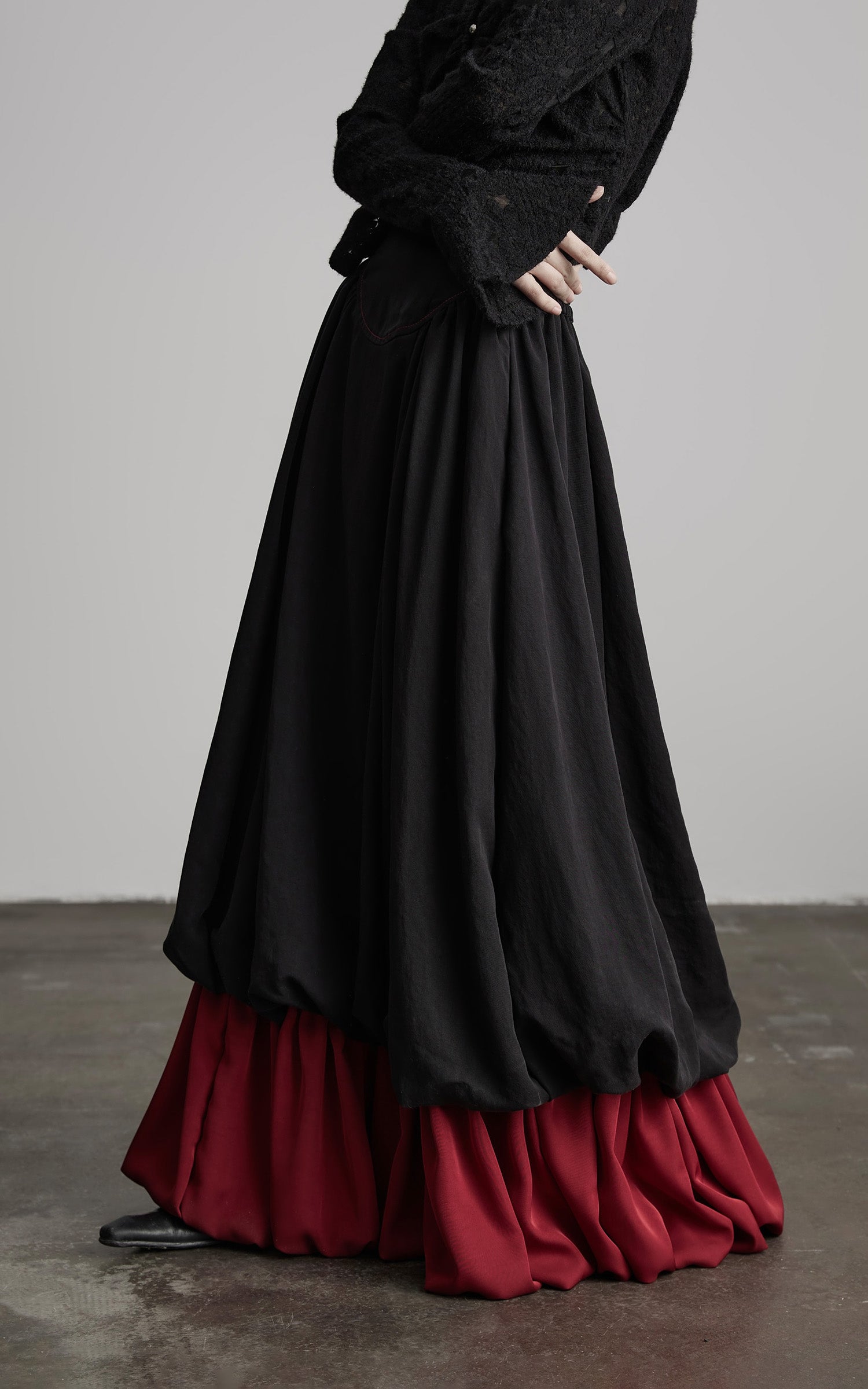 INDULGE Dual Layer Sculptural Bubble Hem Skirt