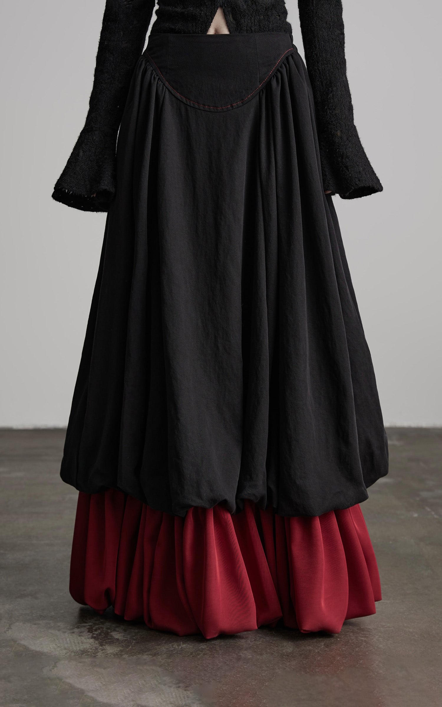 INDULGE Dual Layer Sculptural Bubble Hem Skirt