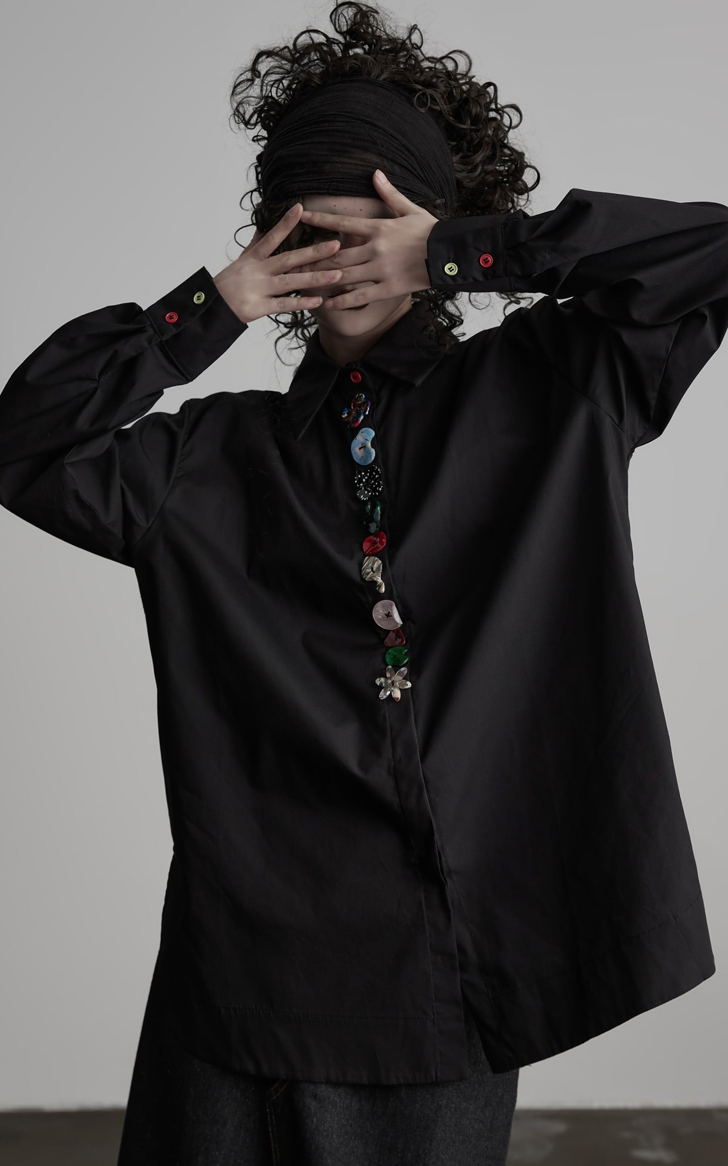 INDULGE Deformed Button Structured Shirt