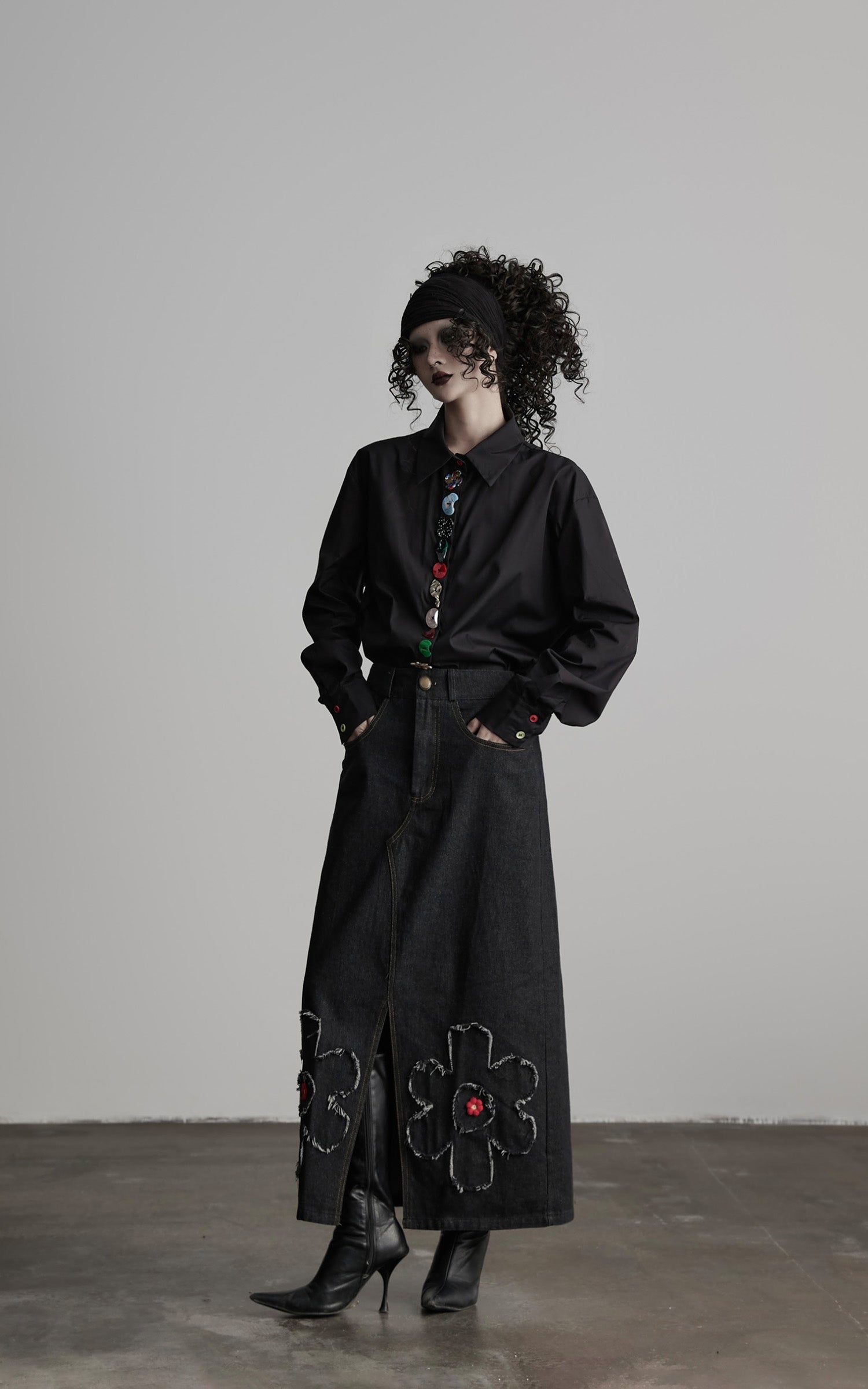 INDULGE Deformed Button Structured Shirt