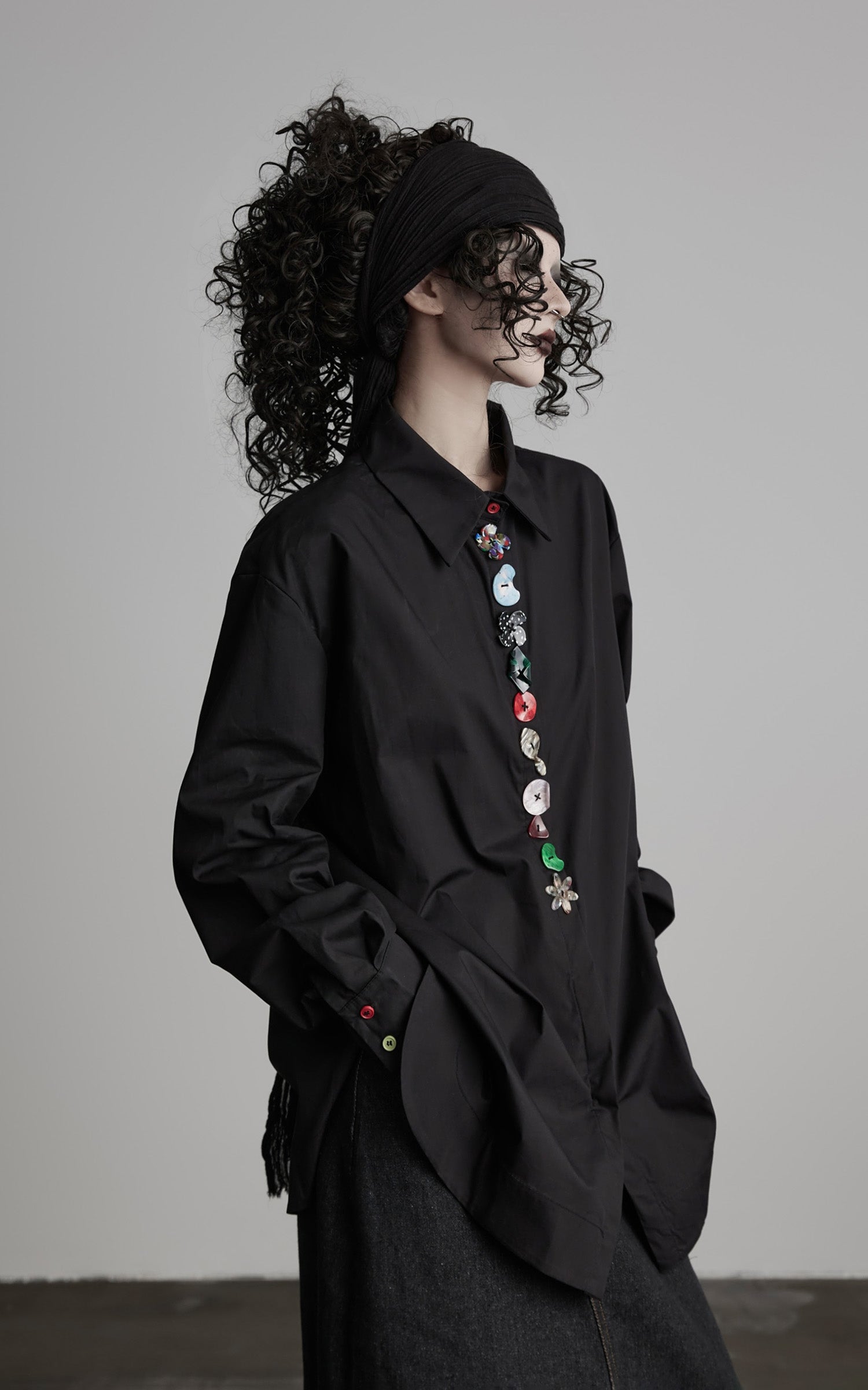 INDULGE Deformed Button Structured Shirt