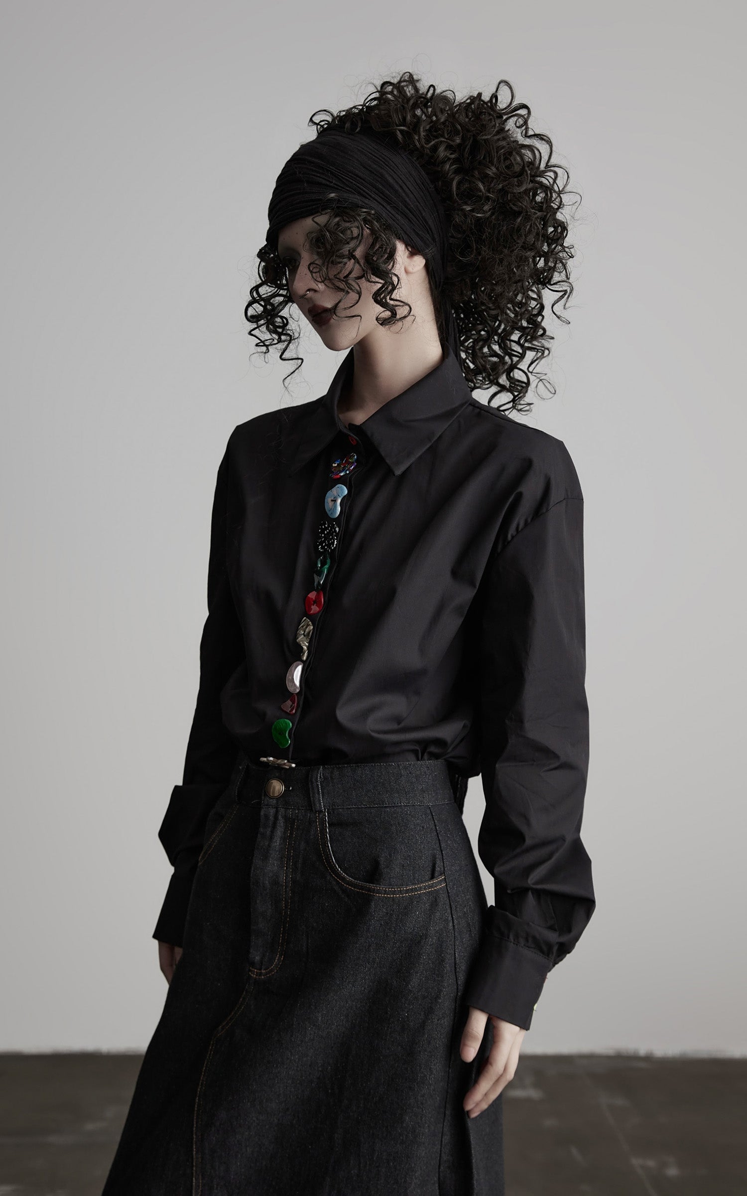 INDULGE Deformed Button Structured Shirt