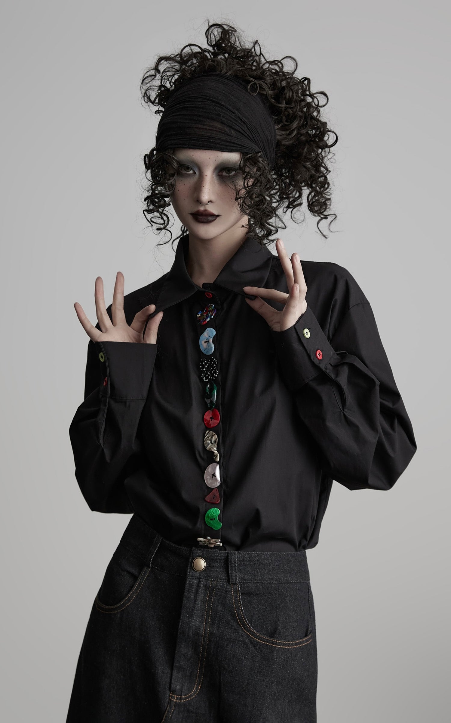 INDULGE Deformed Button Structured Shirt