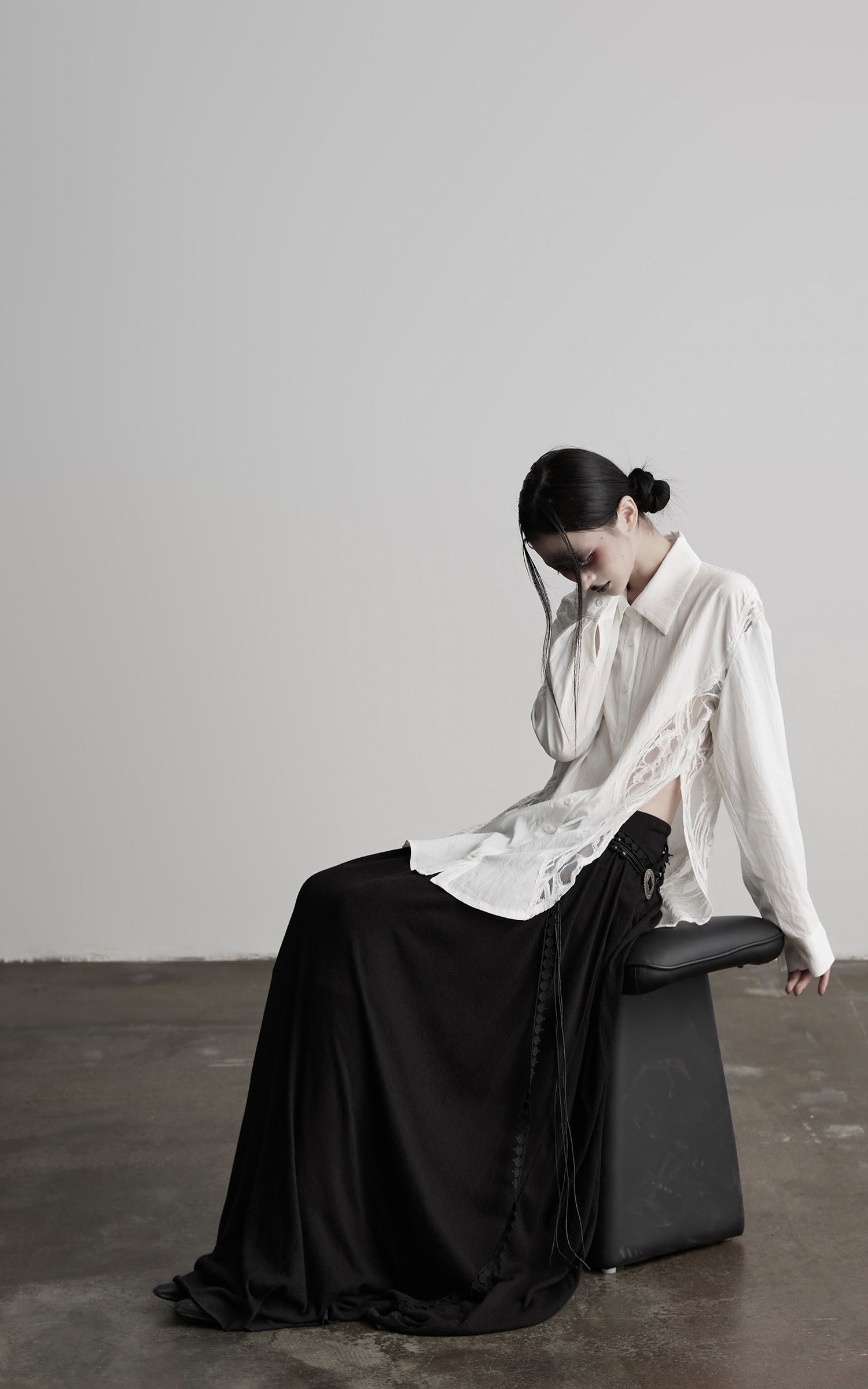 INDULGE Deconstructed Lace Paneled Shirt